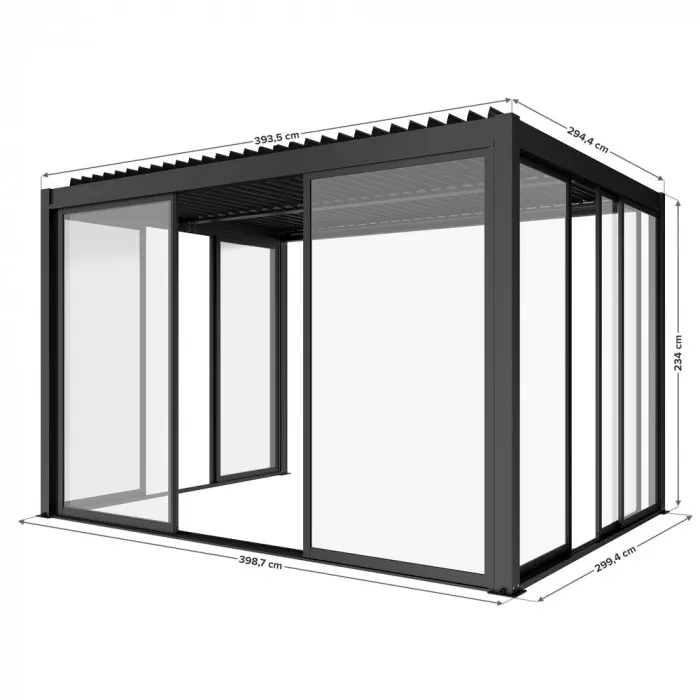 Pergola elektryczna LUXE 4x4m antracyt z LED - MI_5905610251499