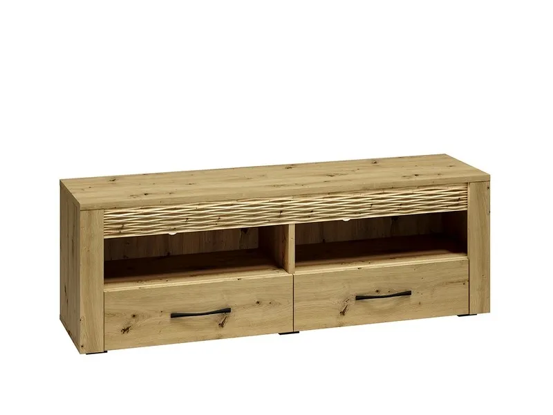 Szafka RTV z 2 szufladami i oświetleniem ARTIS 11, dąb artisan