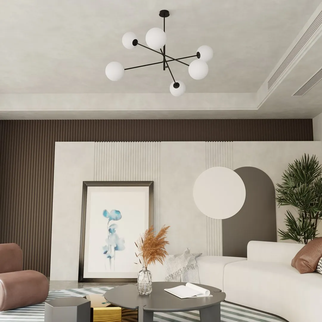 Lampa wisząca LINEAR 6 czarny biały — zdjęcie 6
