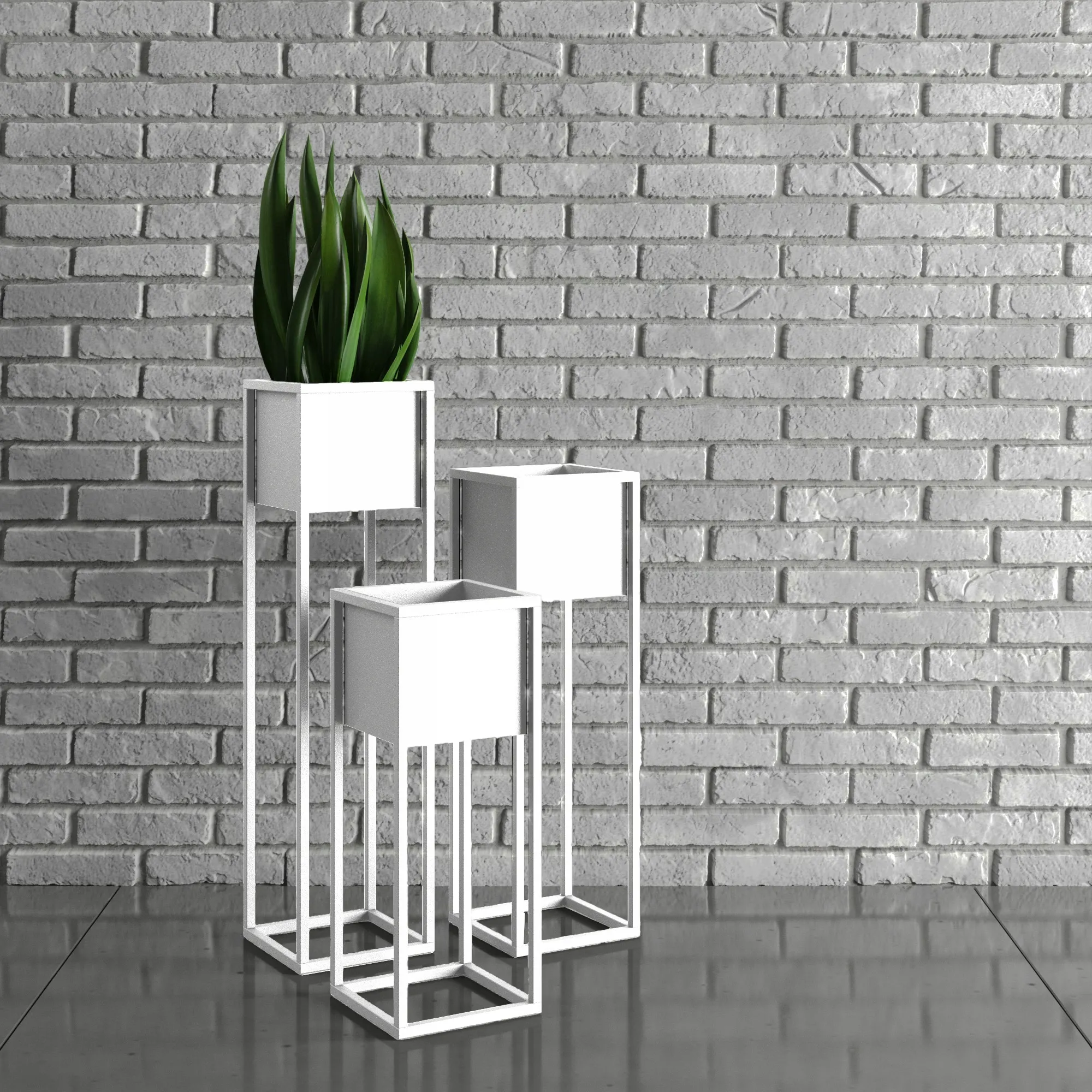 DONICZKA-osłonka na donice metalowa NANTES L biała - LD_TZ000104