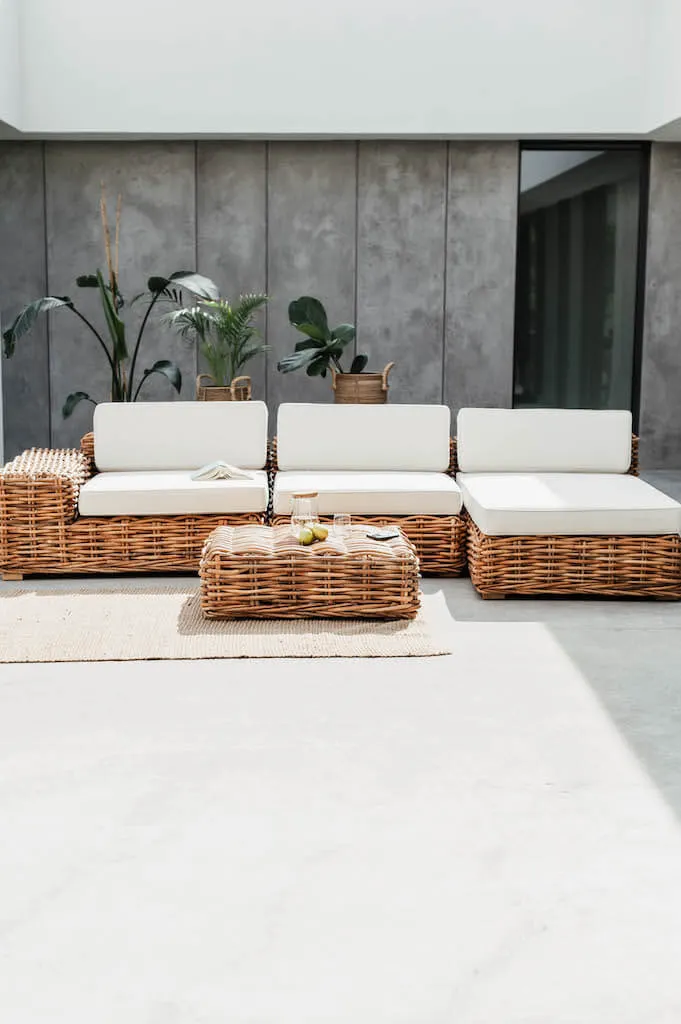 Sofa INKA PRAWA rattanowa 340x200 Naturalny - MNMH5IN