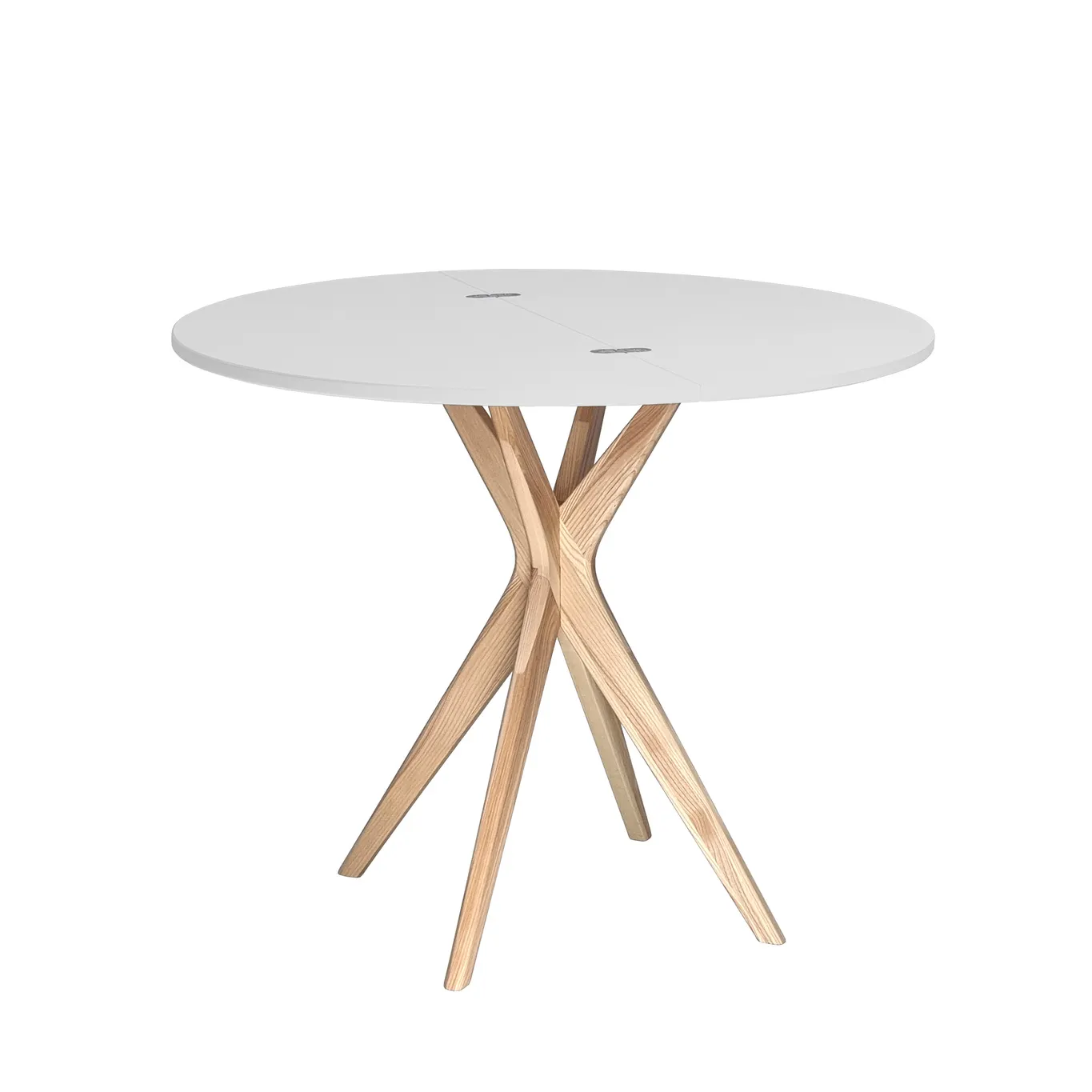 Stół półokrągły rozkładany JUBI śr. 90cm jasnoszary - NRAGABATJ_E8