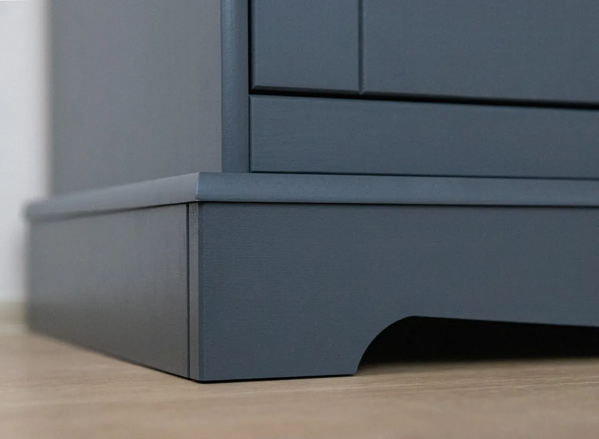 Witryna niska BELLUNO ELEGANTE 1-drzwiowa z 3 szufladami grafit - naturalna sosna - PL017G/P