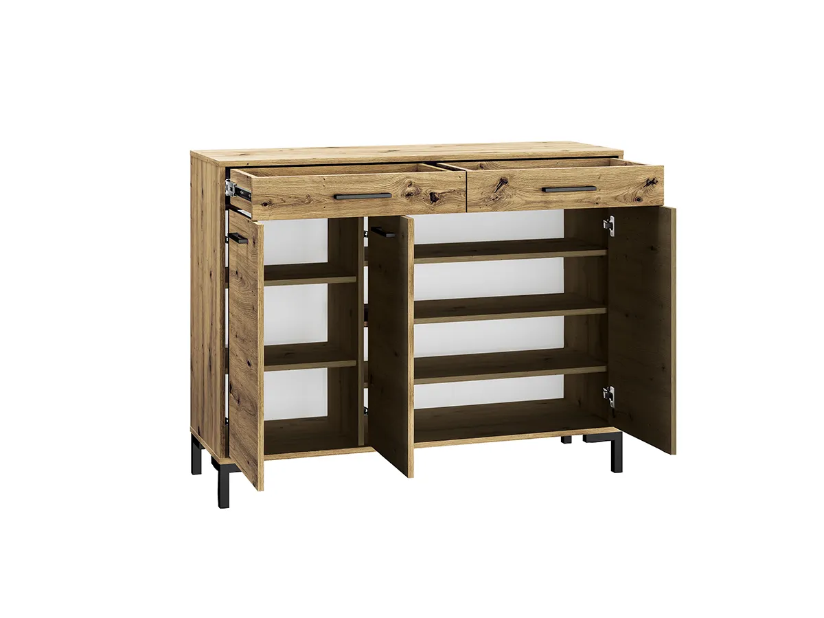 Komoda 3-drzwiowa z 2 szufladami NEVIO 14 dąb artisan