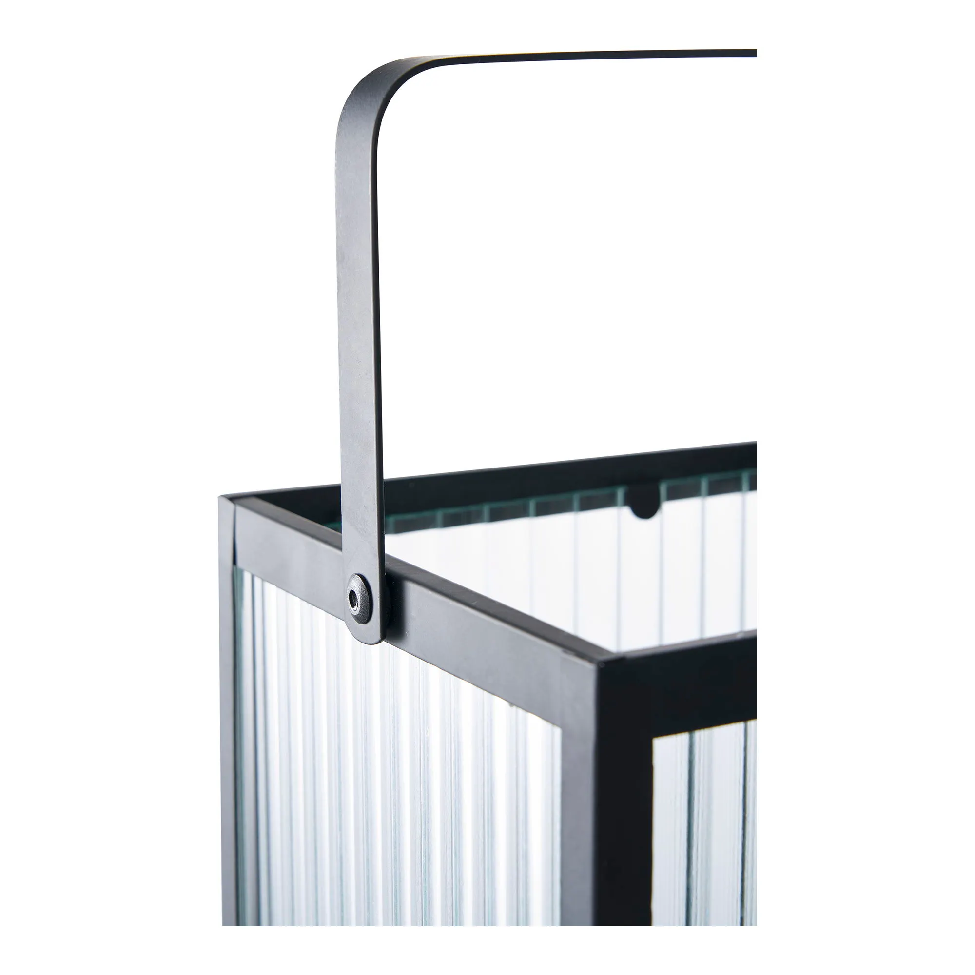 Latarnia ALMONTE metal szkło szer.15 cm wys. 30 cm czarna - 6407526