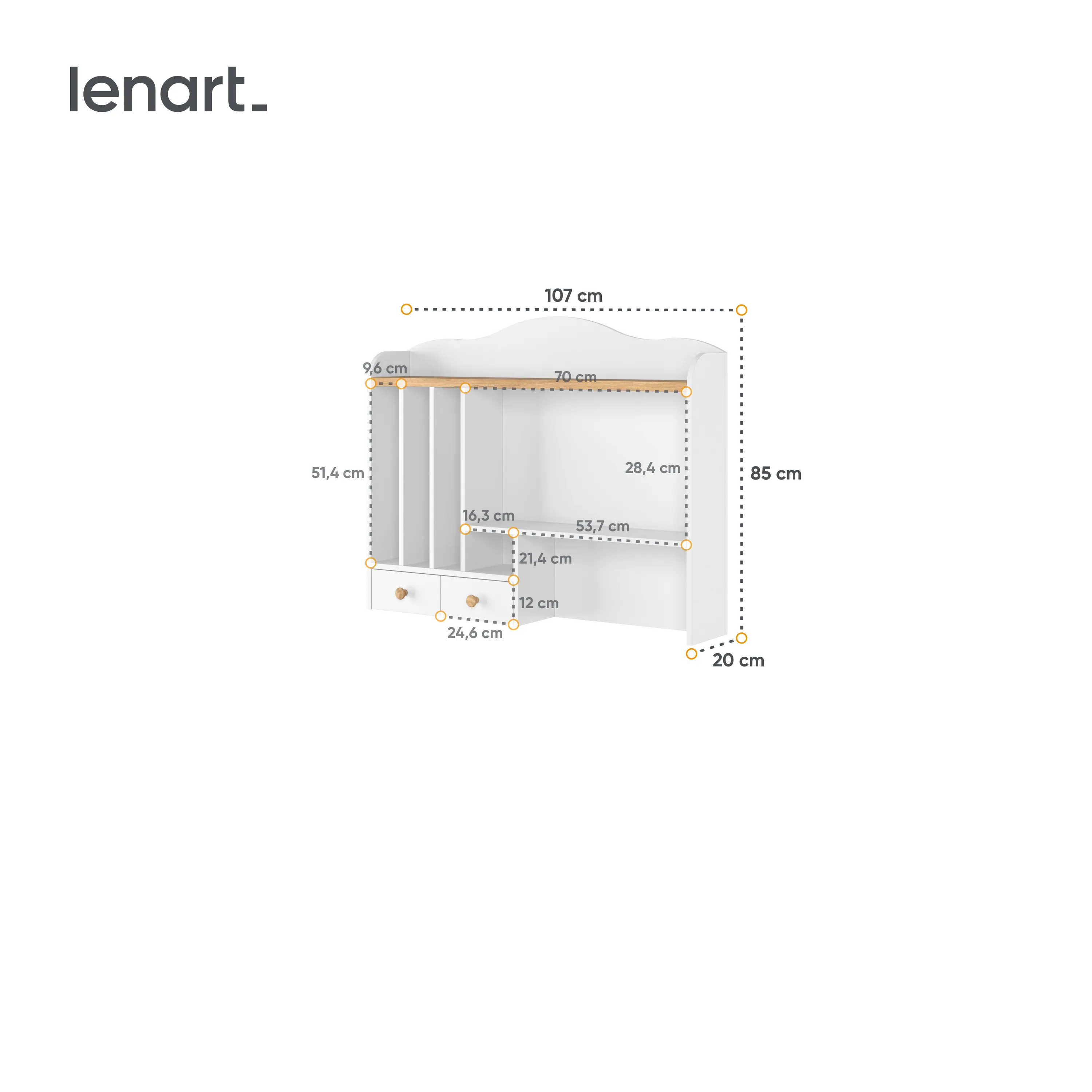 Nadstawka do biurka Story SO-04 biała - SO4BDN