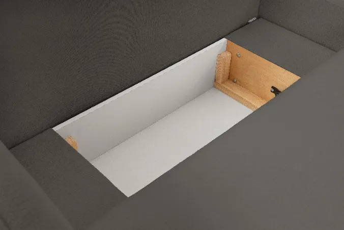 Narożnik rozkładany z pojemnikiem OLIO SICURIO 248 cm prawostronny grafitowy - OLIO_NAR_SICURIO80_P