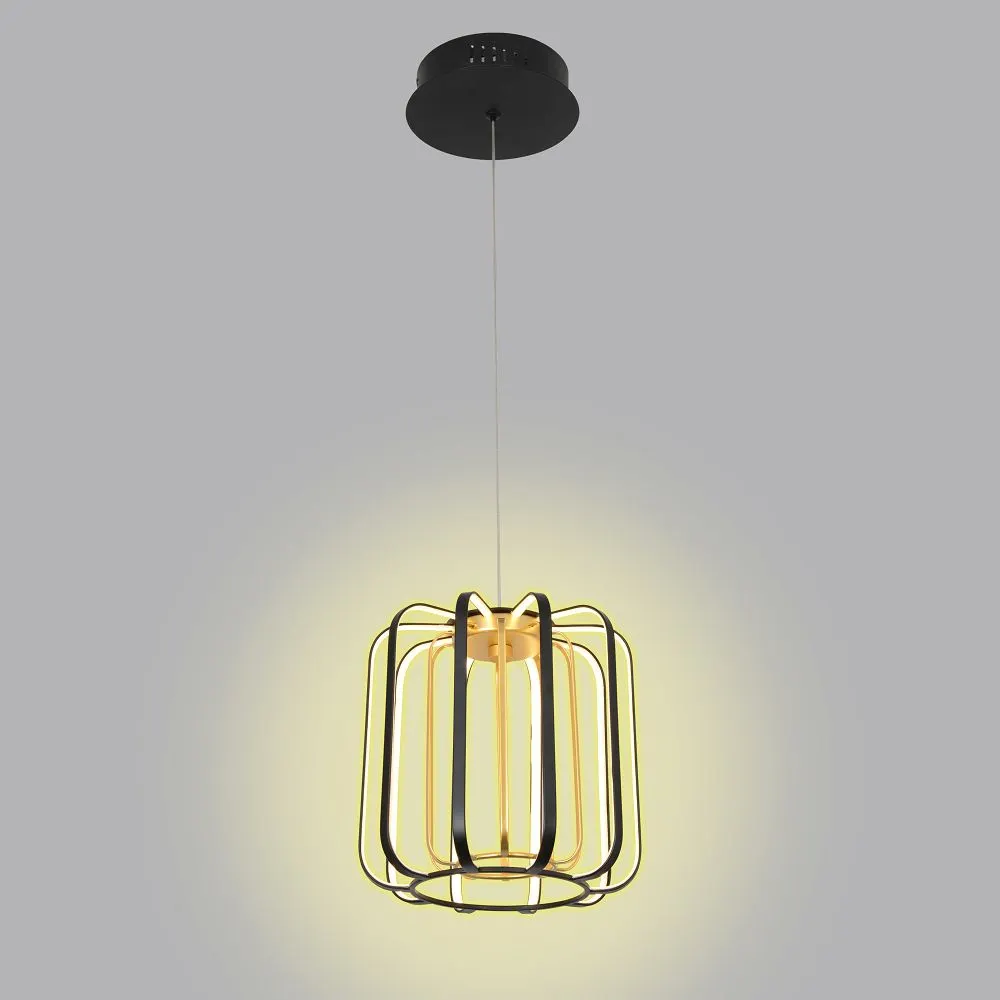Lampa wisząca XARA czarno-złota ze ściemniaczem LED - 6210-0110