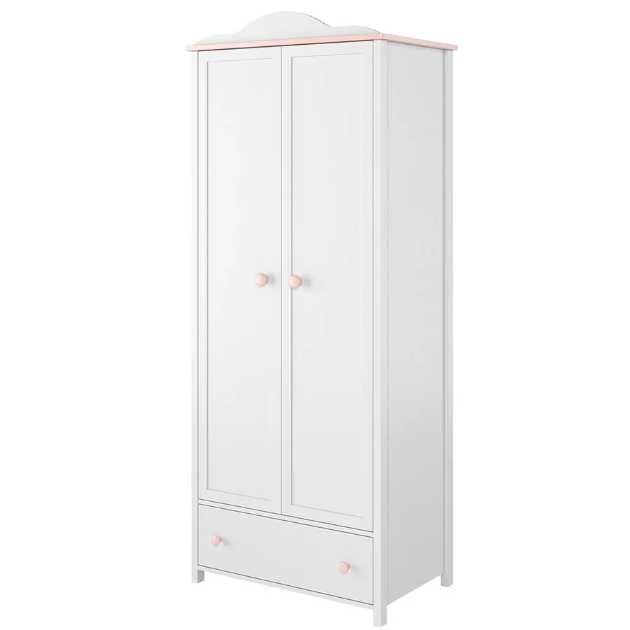 Szafa 2-drzwiowa LUNA LN-01 biało-różowa Szafa 2-drzwiowa LUNA LN-01 biało-różowa