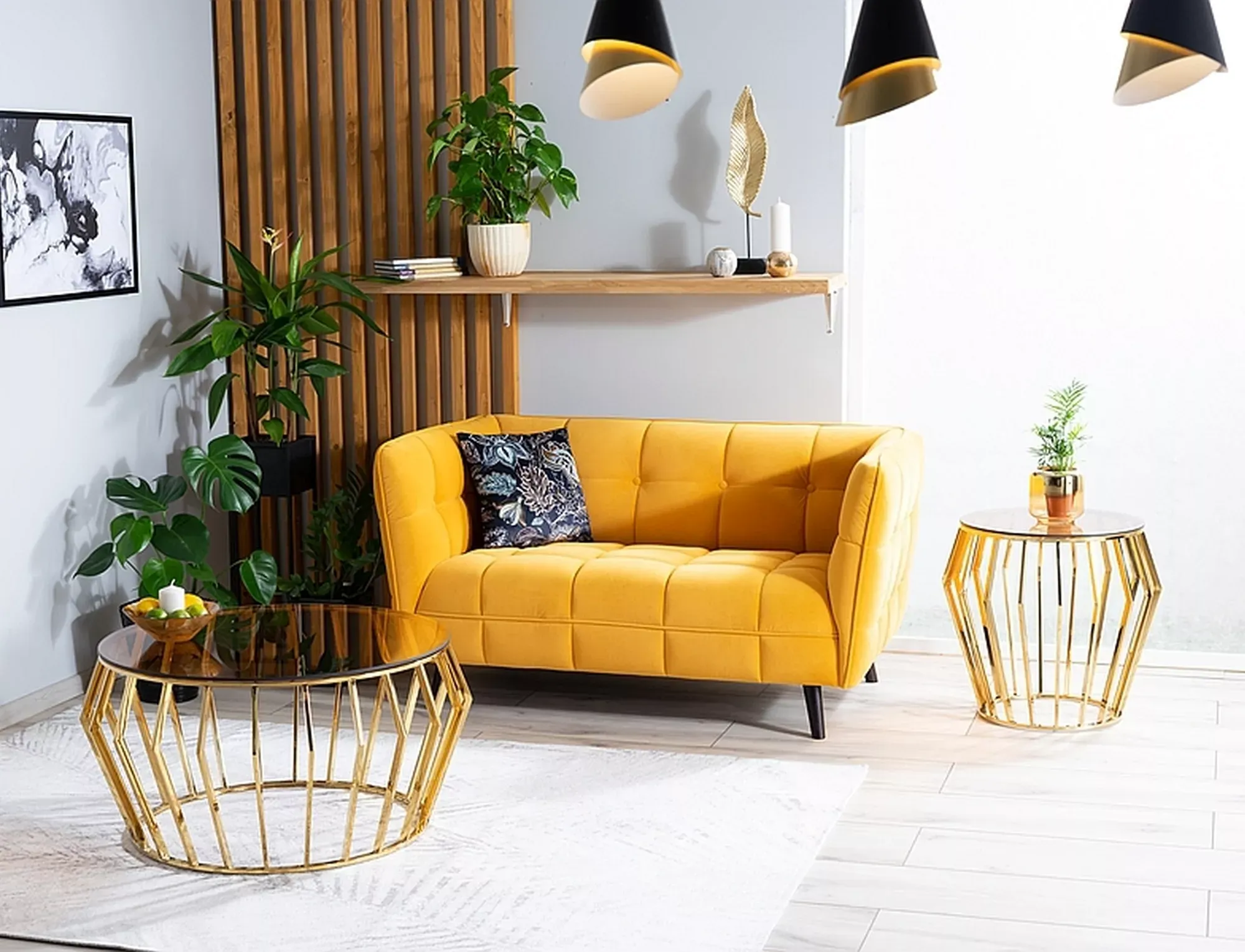 Sofa CASTELLO 2 VELVET Bluvel 68 curry wenge - CASTELLO2V68