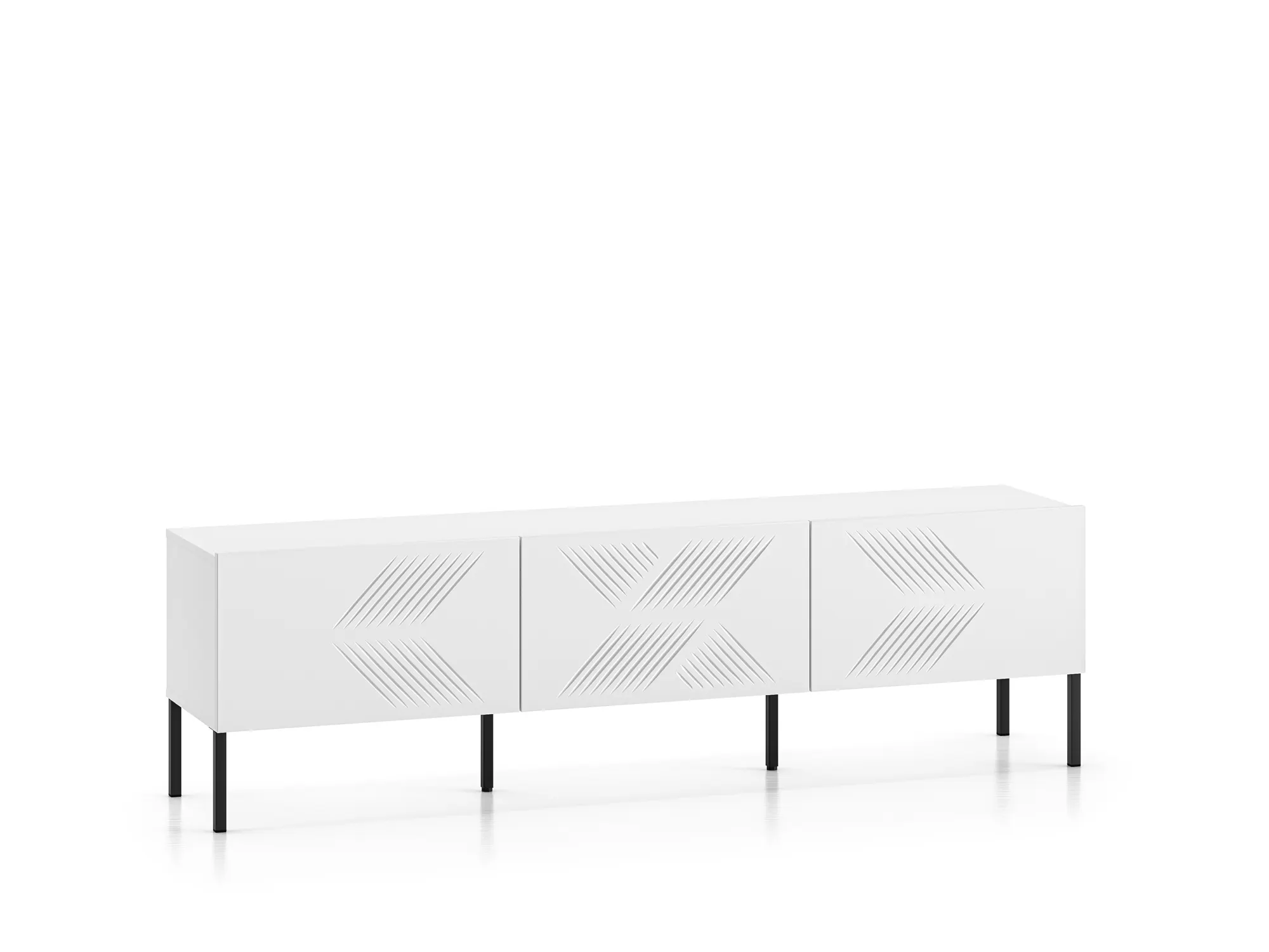 Szafka RTV z 3 klapami CLEARING 04 biały alpejski, noga-czarny