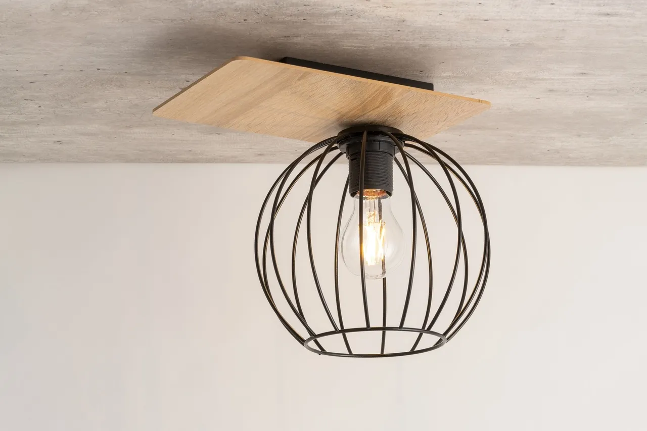 Lampa sufitowa/plafon CYBER 1 prostokąt brązowo-czarny - SI_32357