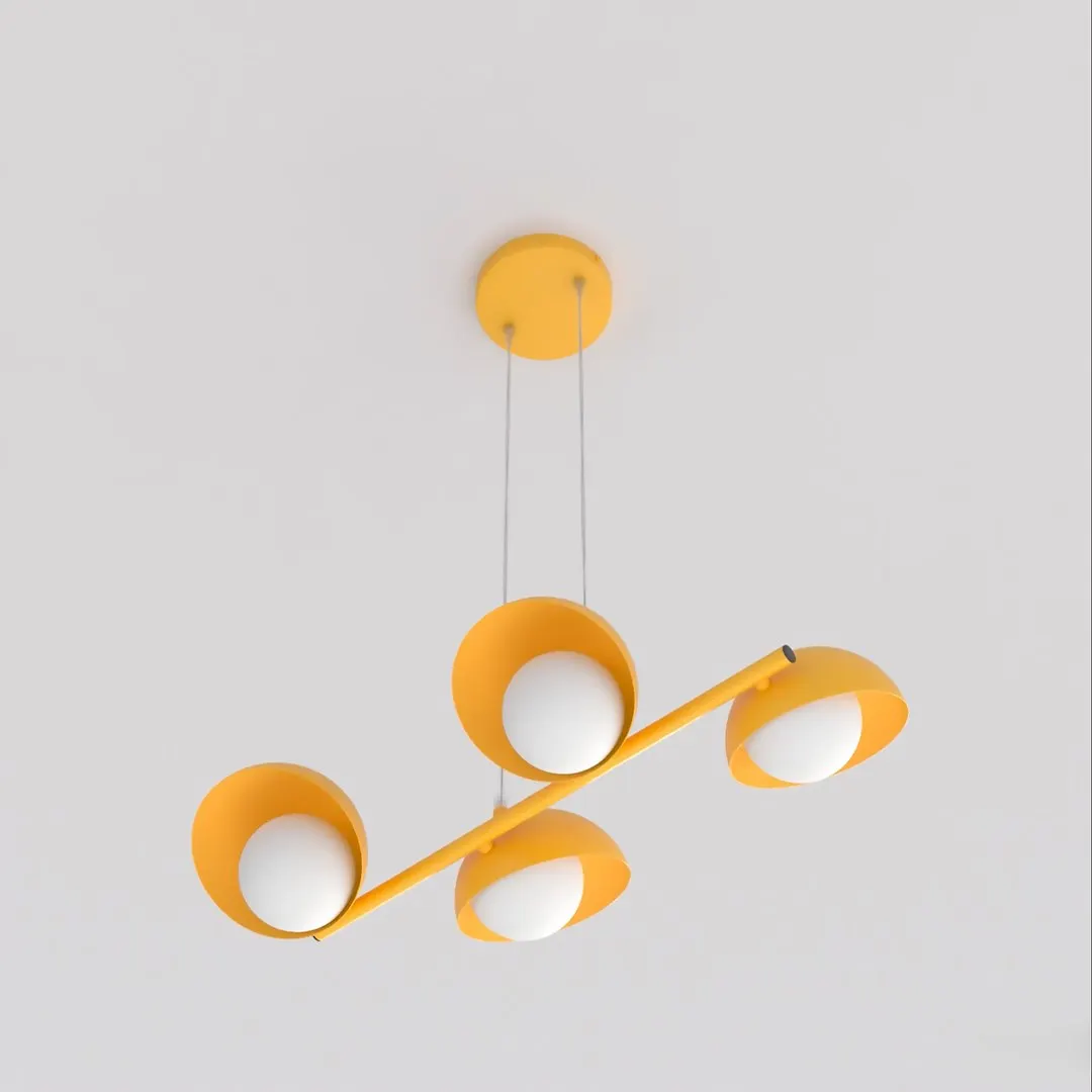 Lampa wisząca metalowa BOOM 4 pomarańczowa - 1591/4