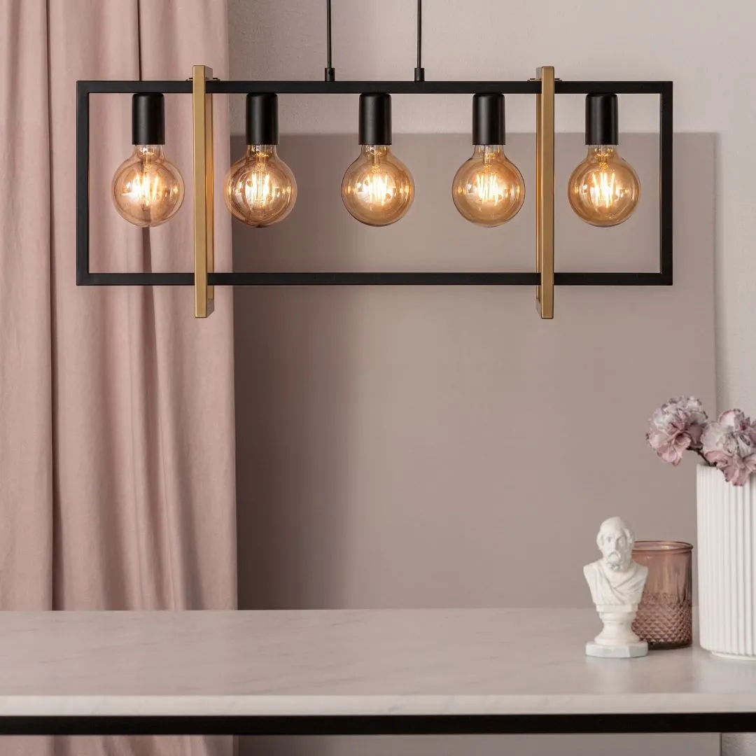 Lampa wisząca EDEN 5 czarno-złota - SI_32236