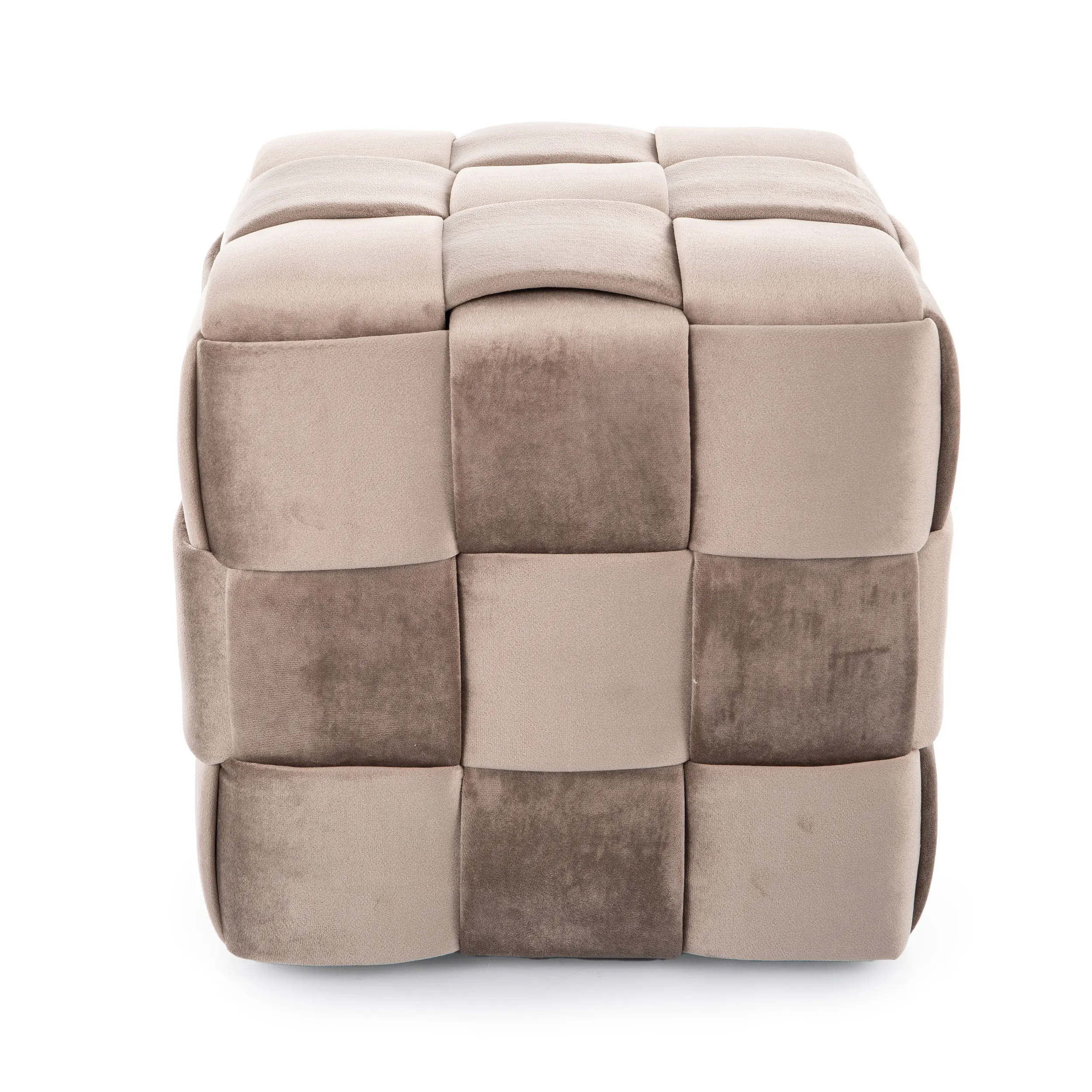 Puf CASEL VELVET 42x42x42 ciemnobeżowy - CASELVCBE