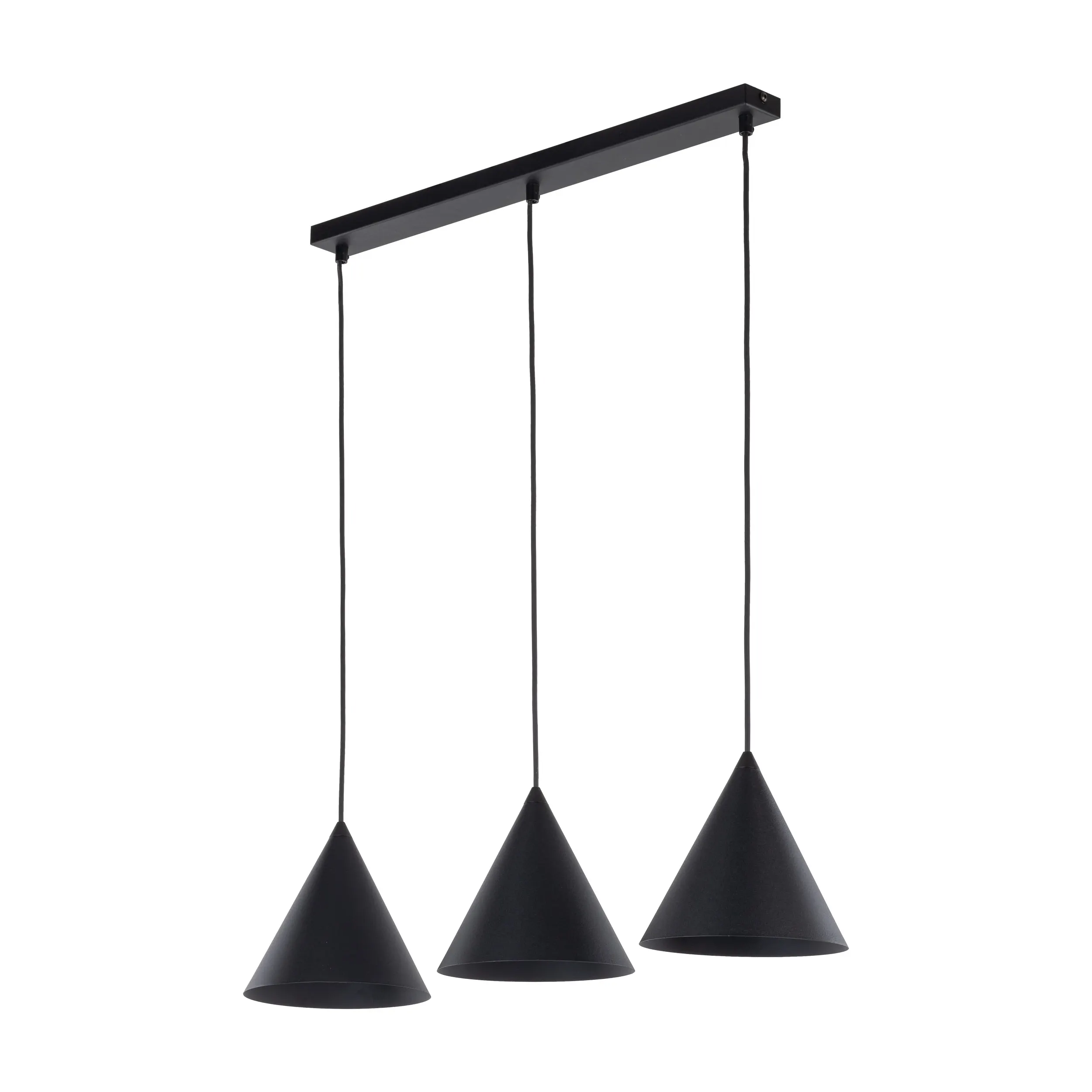 Lampa wisząca czarna na metalowej listwie 120x75x19cm