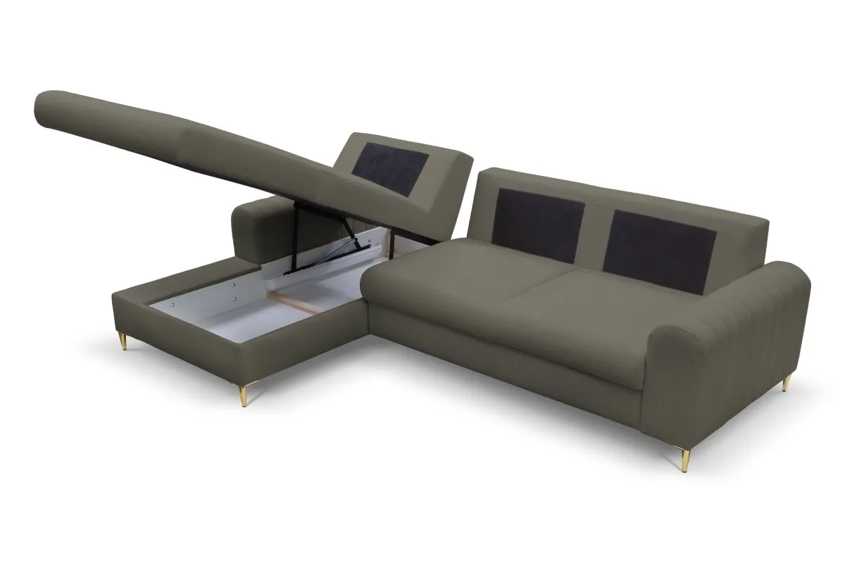 Narożnik rozkładany z pojemnikiem MONACO LOFT 251 cm lewy szary - MONACO_NAR_LOFT22_L
