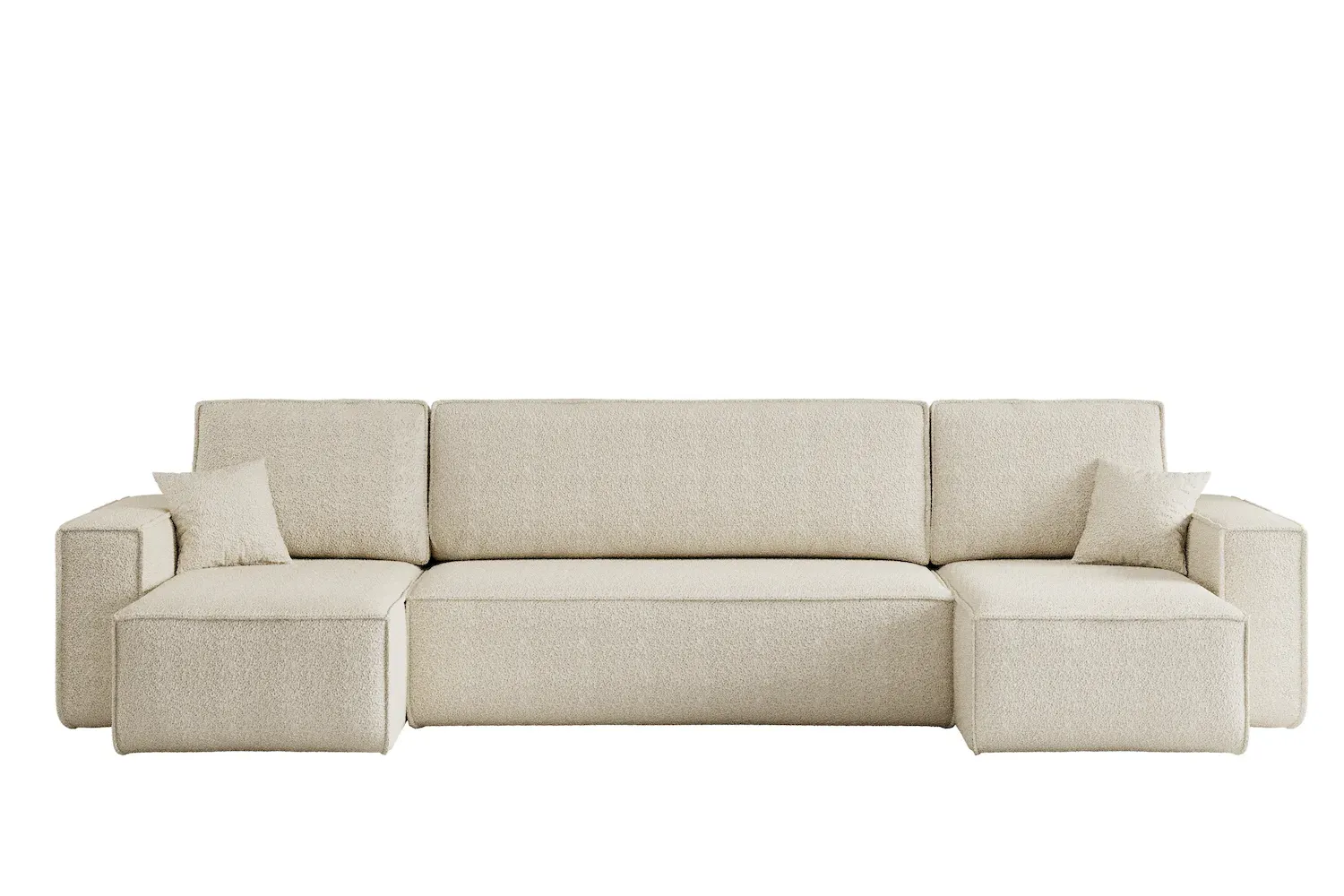 Narożnik uniwersalny KARL U 312cm rozkładany boucle tkanina Quelle 02 ecru - NAROZNIK_KARL_U_QUELLE02