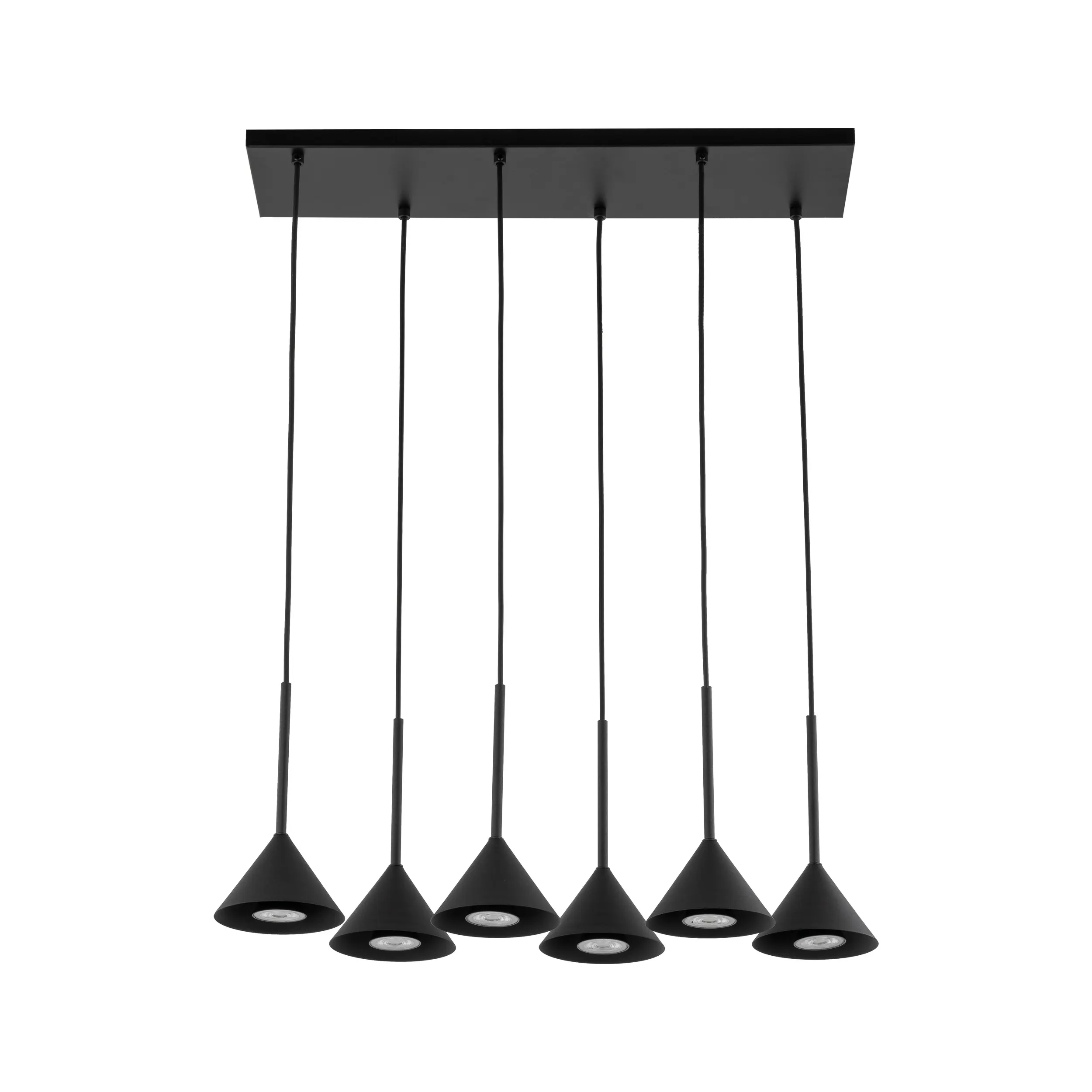 Lampa wisząca CONO czarna na prostokątnej podstawie 90x62x25cm - TK_10306