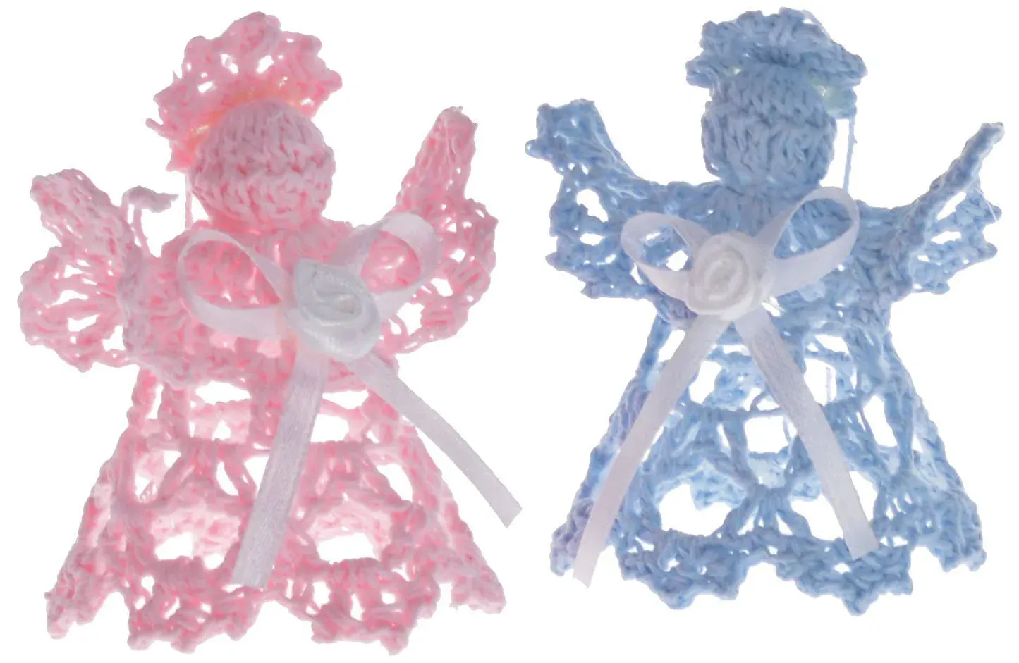 Zawieszki szydełkowe ANIOŁKI 2 SZTUKI niebieska różowa