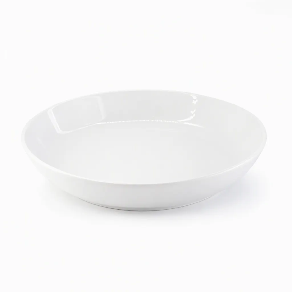 image misa, ceramika, biała, płaska, misa porcelanowa
