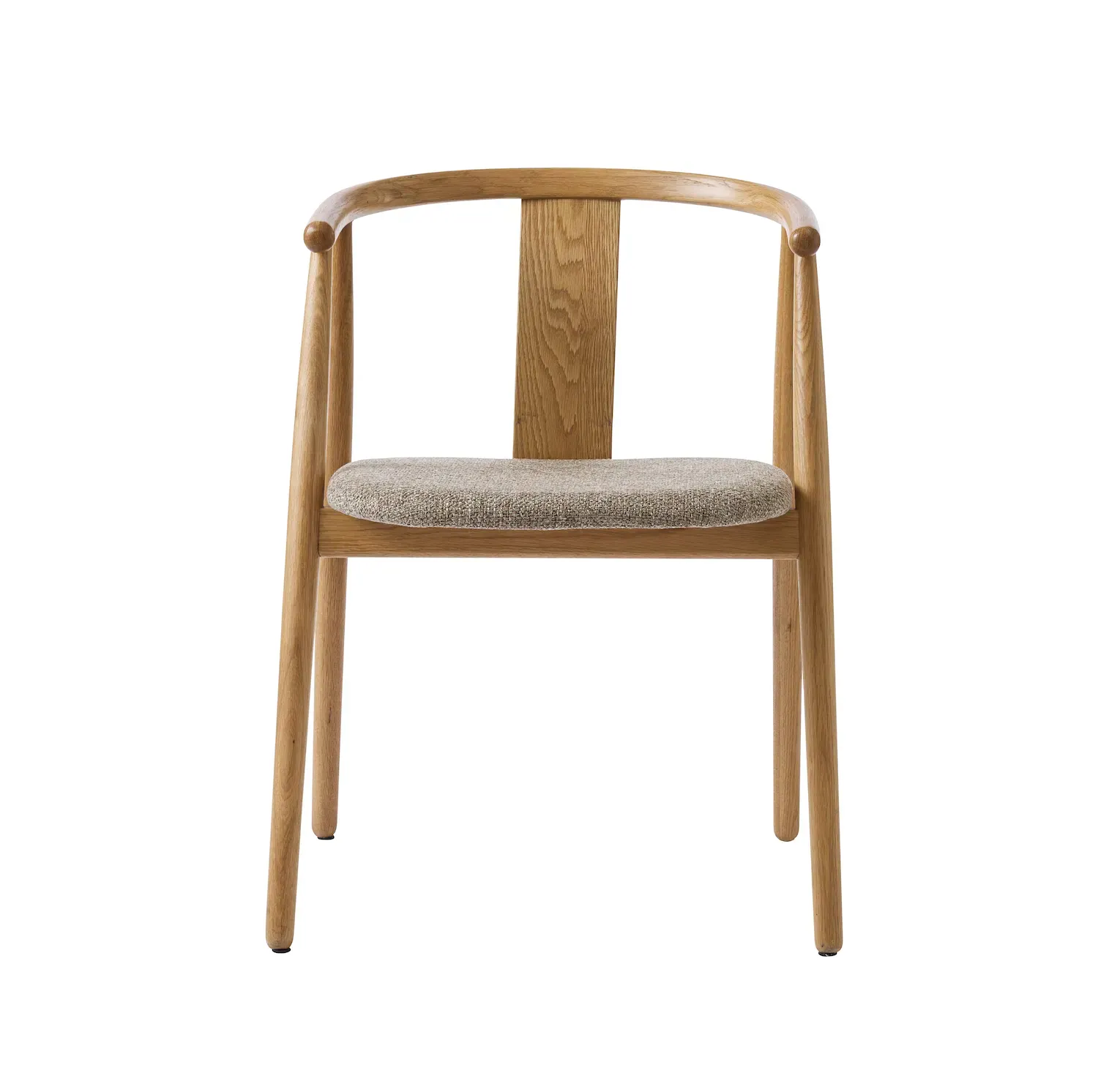 Krzesło drewniane okrągłe RELATE z podłokietnikami naturalny/beżowy - UN_49560002