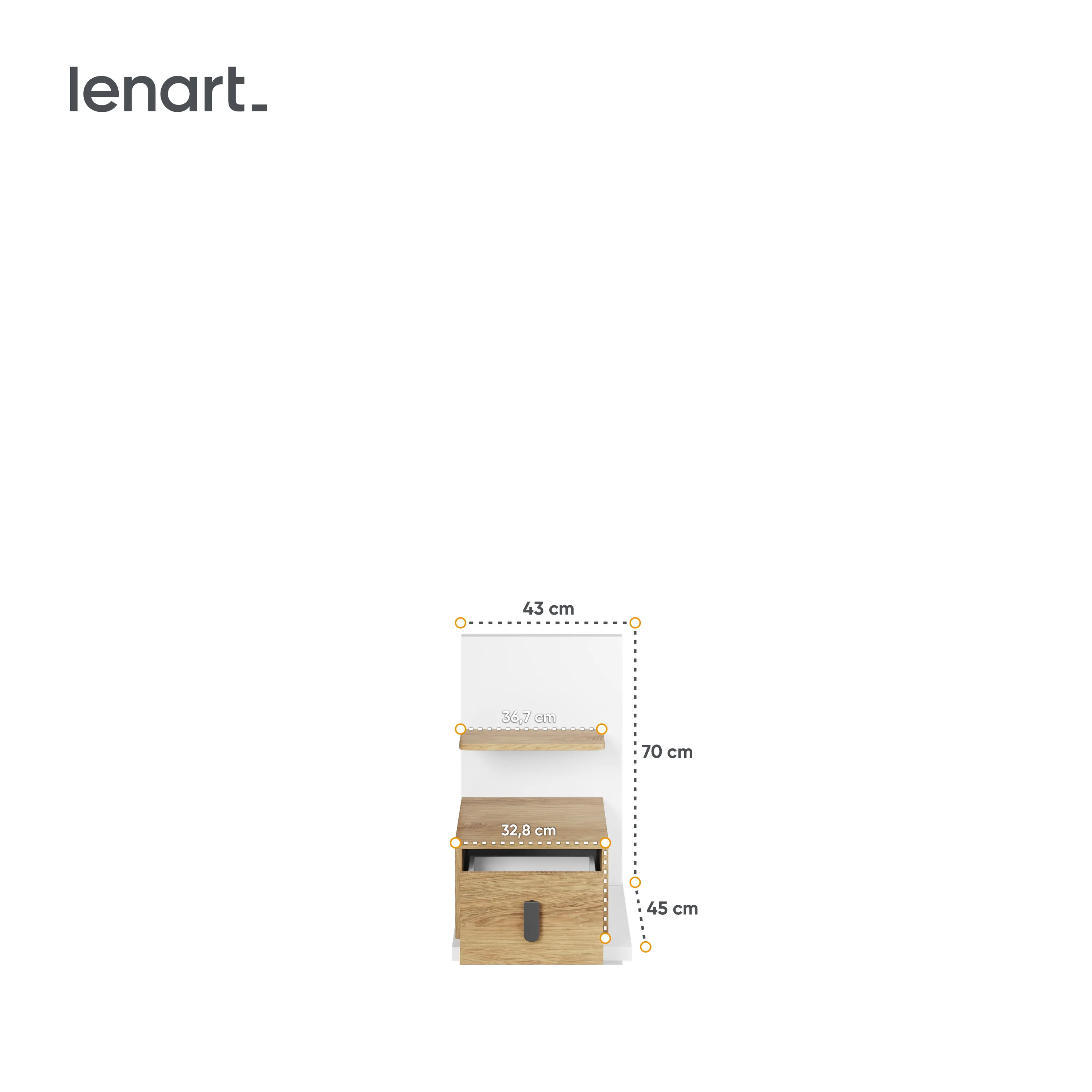 Szafka nocna Simi MS-08P biała - MS8PBH