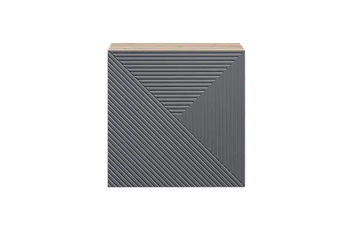 Szafka wisząca ASHA 40 1D - szara - dąb artisan - ryflowany front — zdjęcie 2