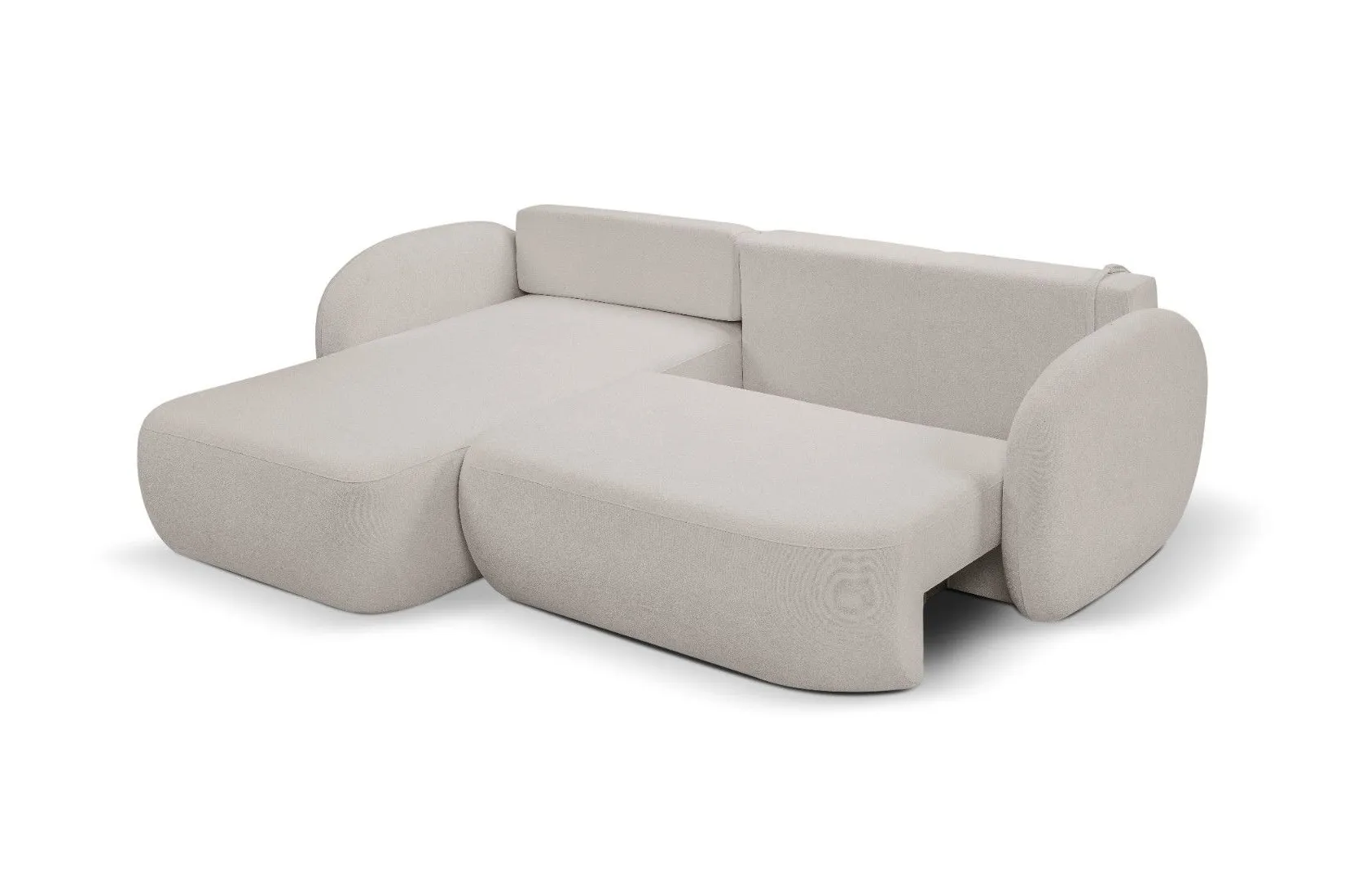 Narożnik rozkładany z pojemnikiem OLIO SICURIO 248 cm lewostronny jasnoszary - OLIO_NAR_SICURIO65_L