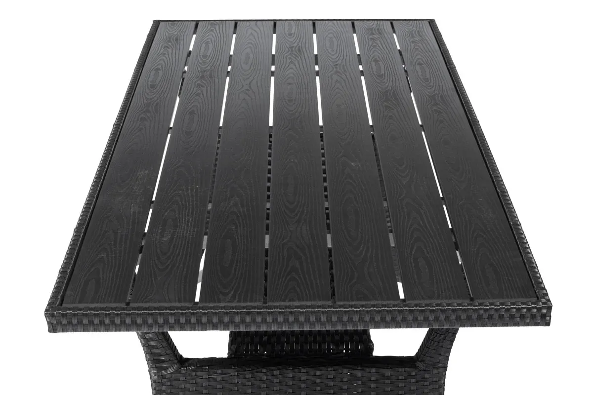 Narożnik ogrodowy wypoczynkowy SZTOKHOLM ze stołem technorattan czarny - FE5906480909794