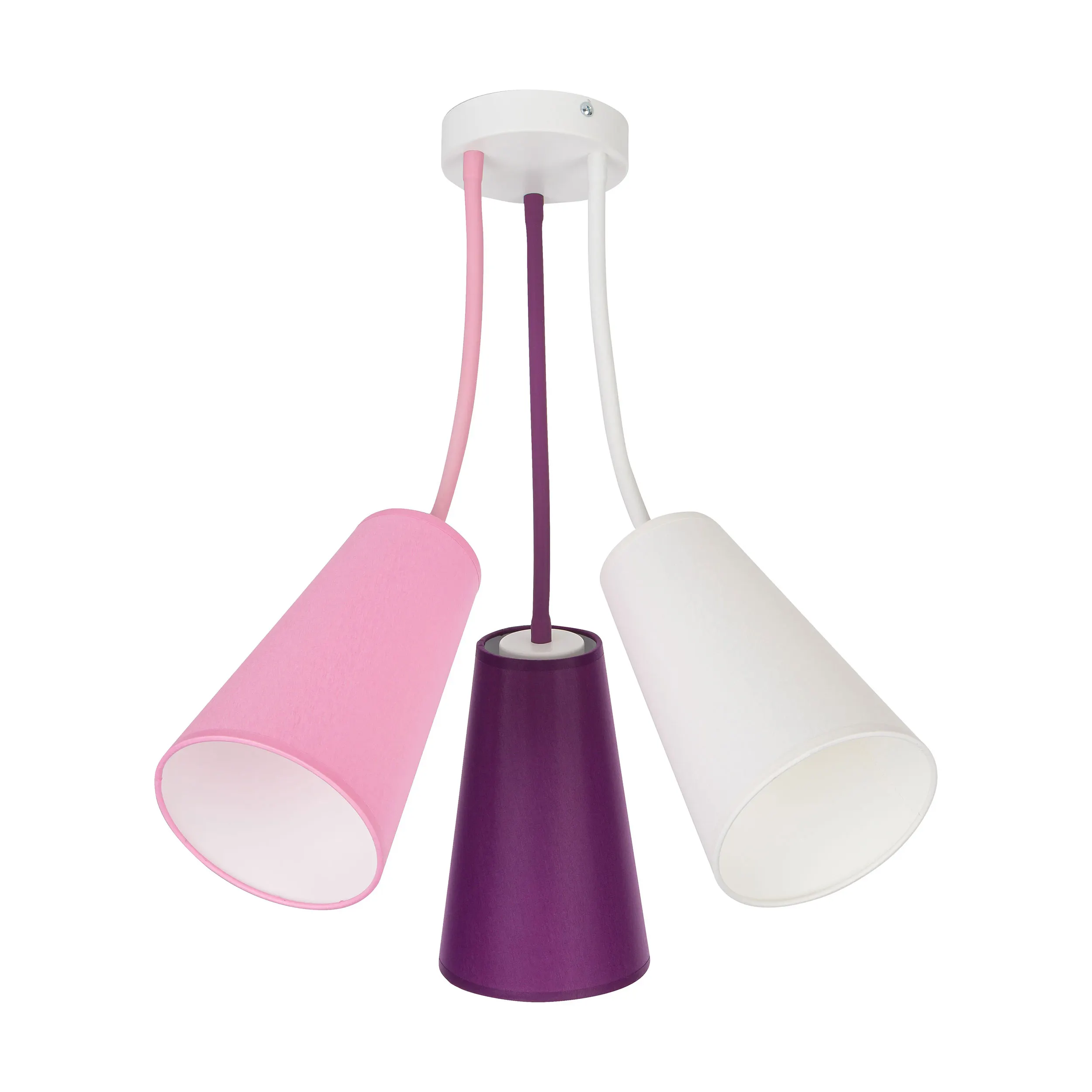 Lampa sufitowa WIRE KIDS wielokolorowa biała różowa fioletowa 70x50cm