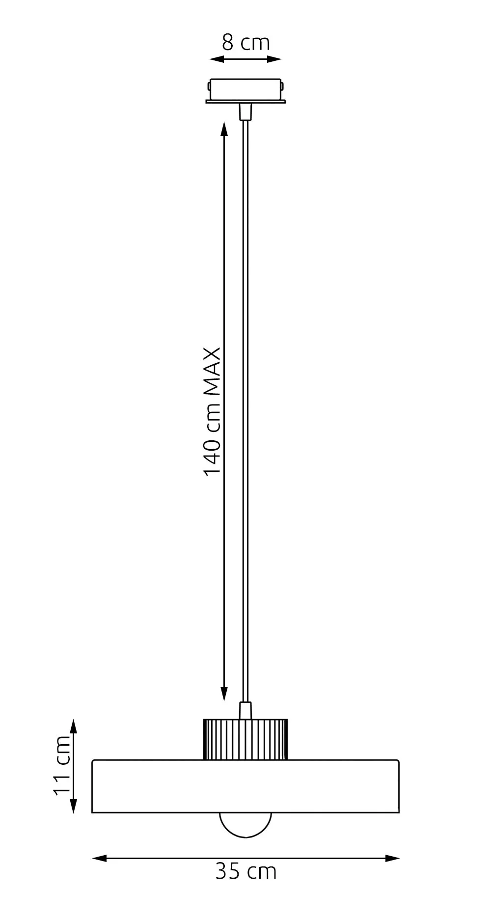 Lampa wisząca z dwuwarstwowym kloszem KIVI 1L mokka naturalny - 1668/1L