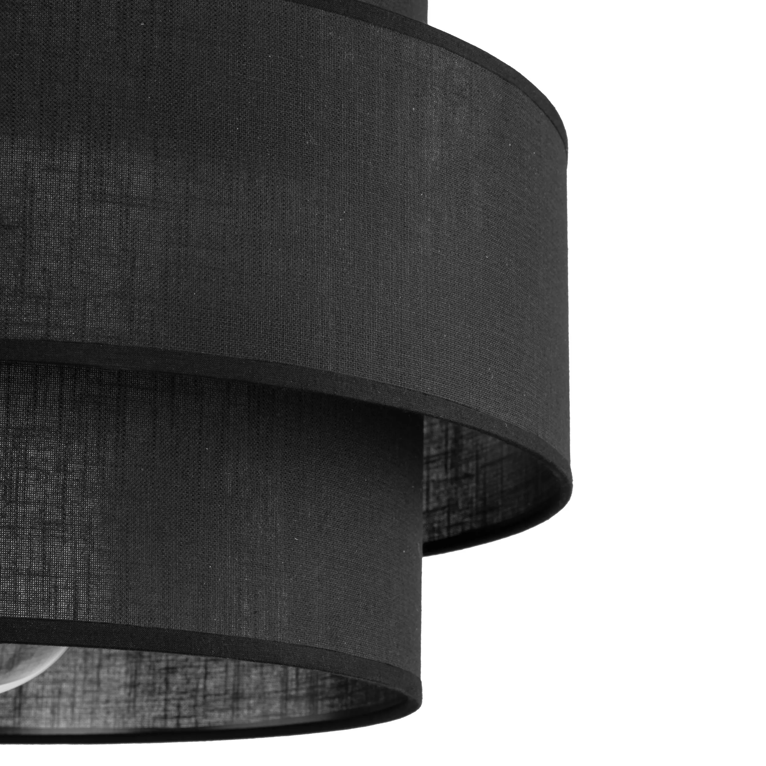 Lampa wisząca CALISTO czarna okrągła klosz z tkaniny 160x50cm - TK_4999