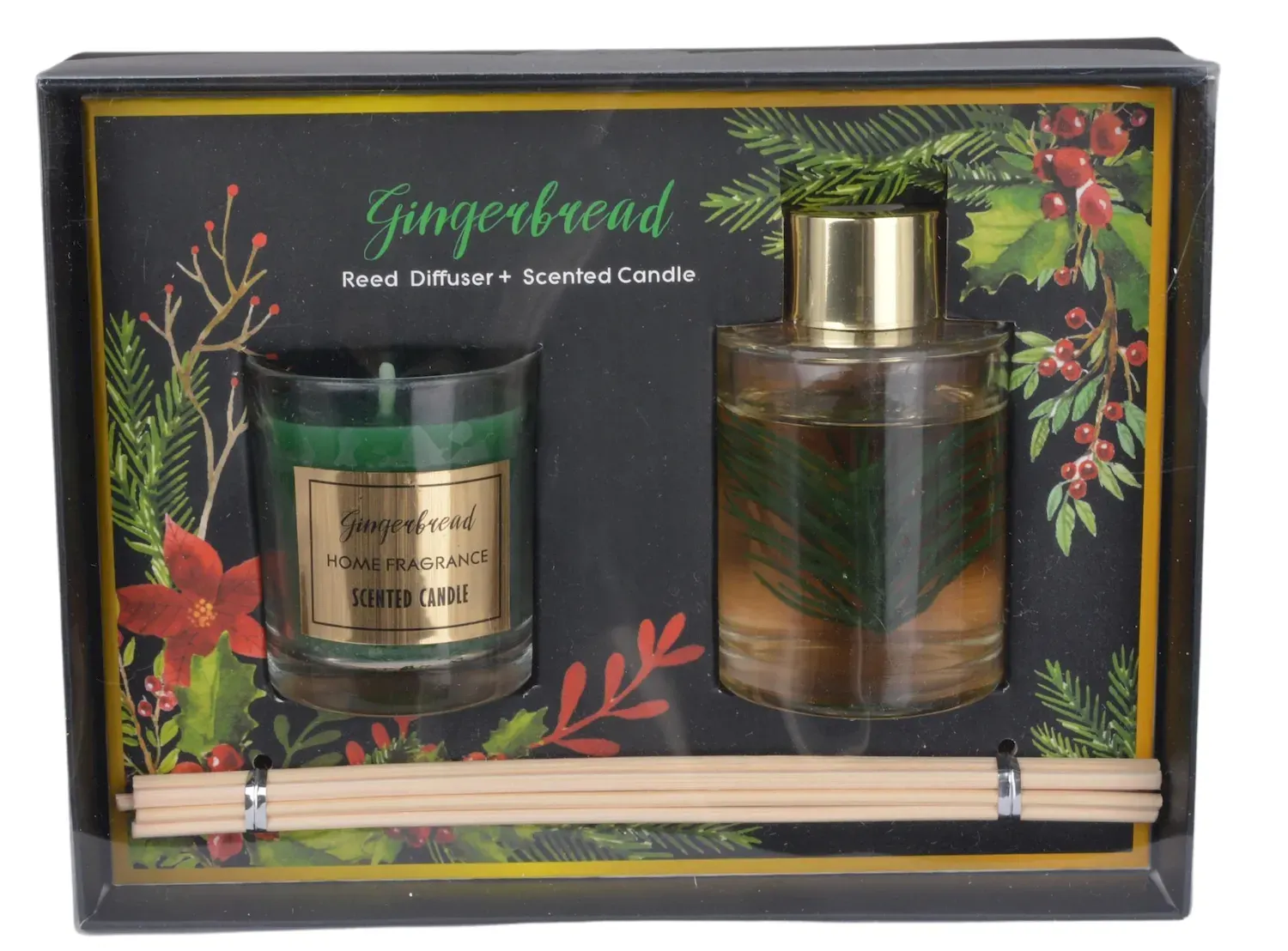 Zestaw dyfuzor zapachowy + świeczka GINGERBREAD wielokolorowy Zestaw dyfuzor zapachowy + świeczka GINGERBREAD wielokolorowy