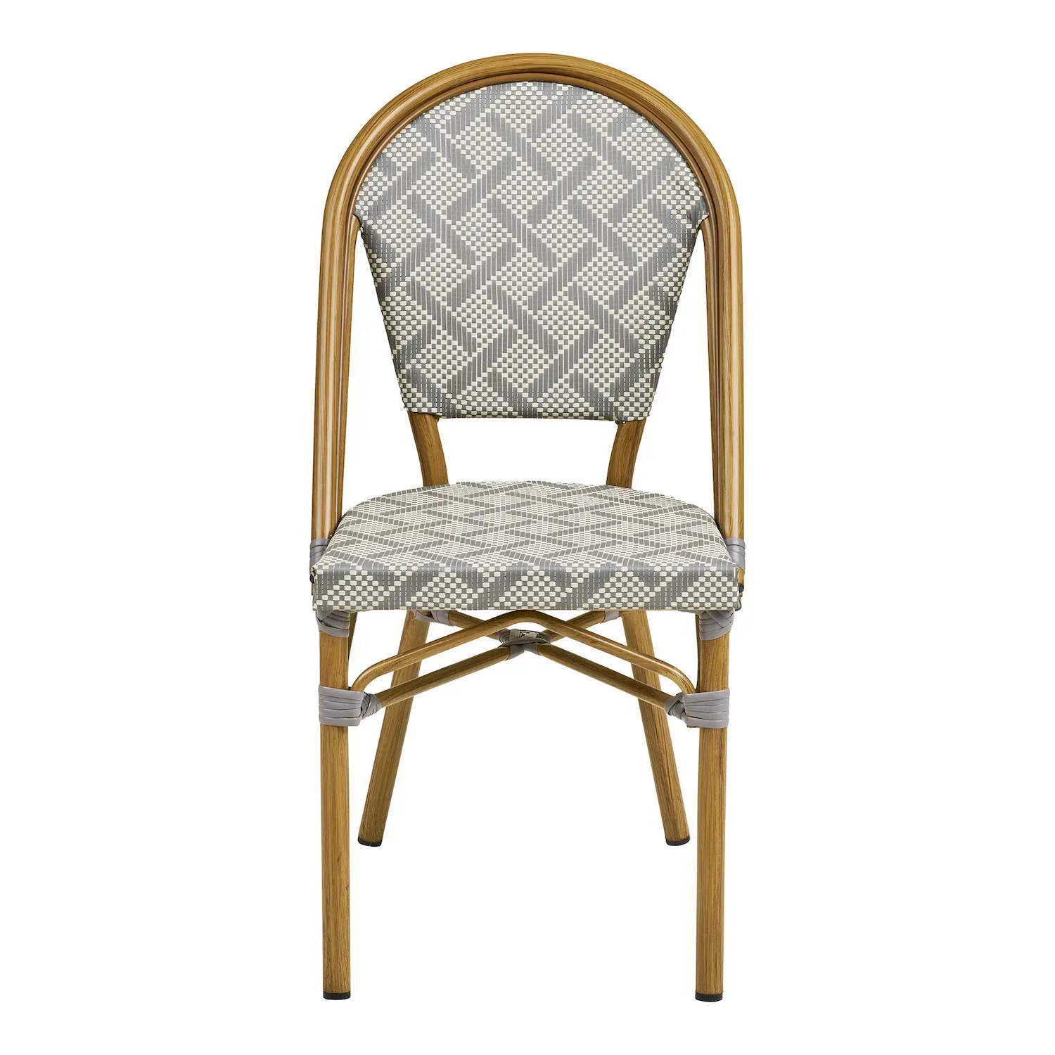 Krzesło ogrodowe aluminiowe LAURIA Textline biały szary - 7001186