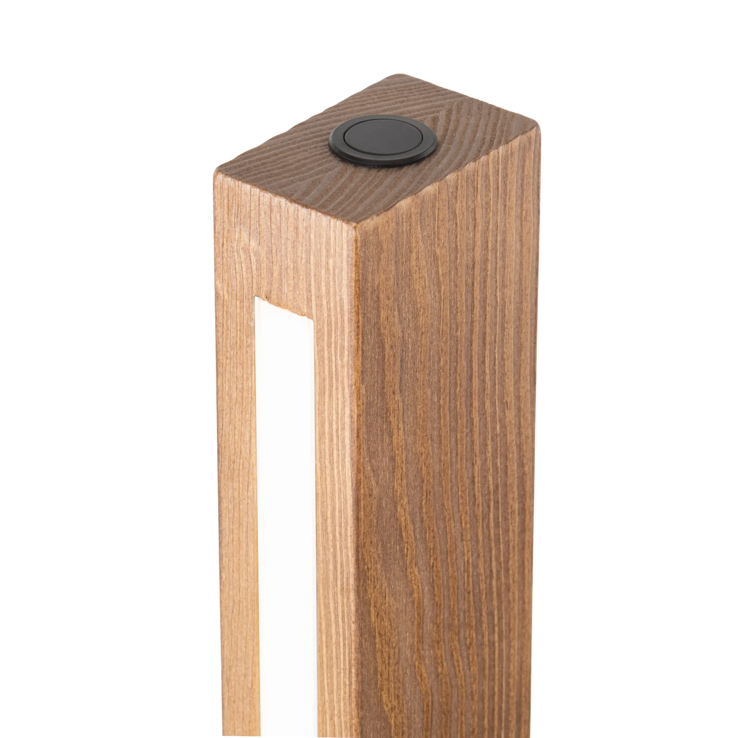 Lampa podłogowa TEO LED czarna podstawa ciemne drewno orzech 42x17cm - TK_1410