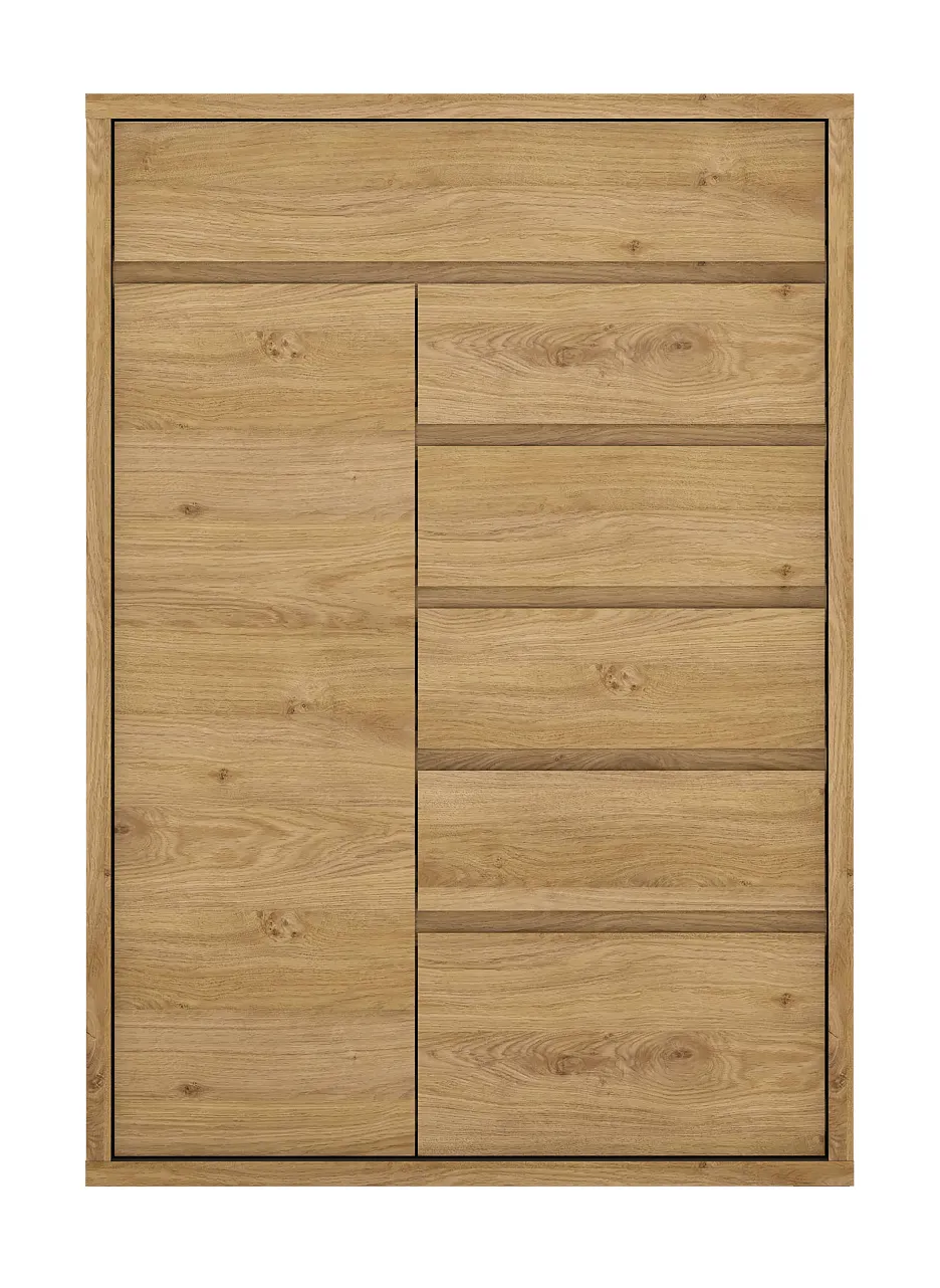 Komoda 1-drzwiowa z 6 szufladami SHETLAND TYP 32 Dąb Shetland, Szary