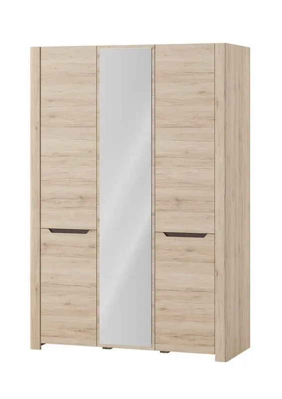 Szafa DESJO 6 3-drzwiowa z lustrem dąb sanremo 207x140x58cm