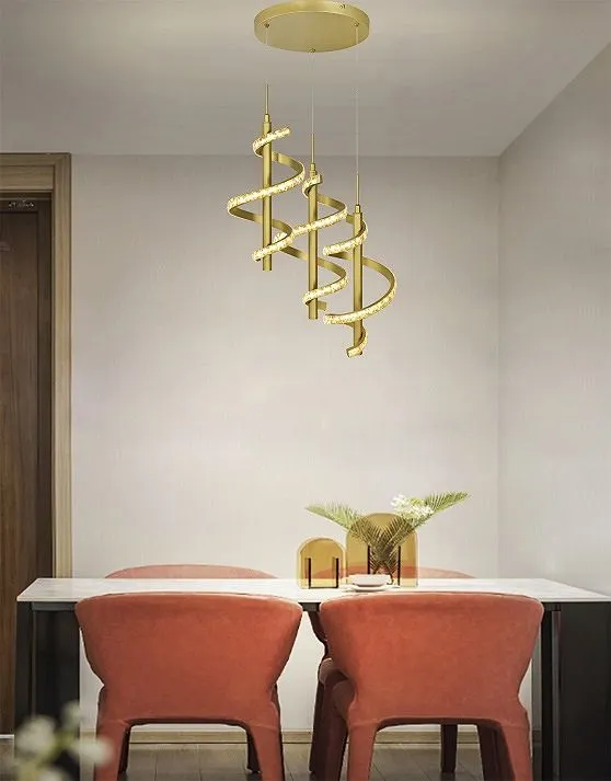 Lampa wisząca CLARET potrójna spiralna z kryształkami i ściemniaczem typu "klik" - 9209-0315