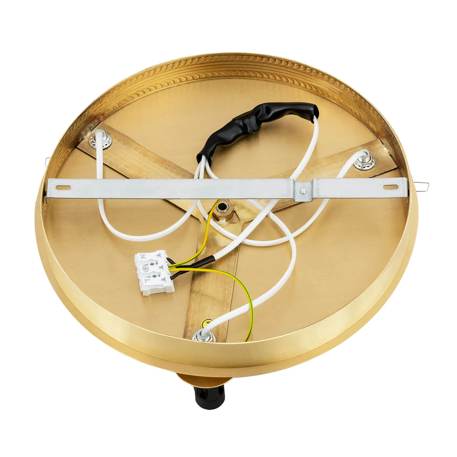 Plafon FABIO mosiądz szczotkowany biało-brązowy marmur 34x16cm - 6290