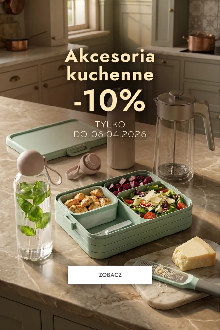 zestaw kuchenny, pojemnik na żywność, salaterka, kielich do wody, deska do krojenia