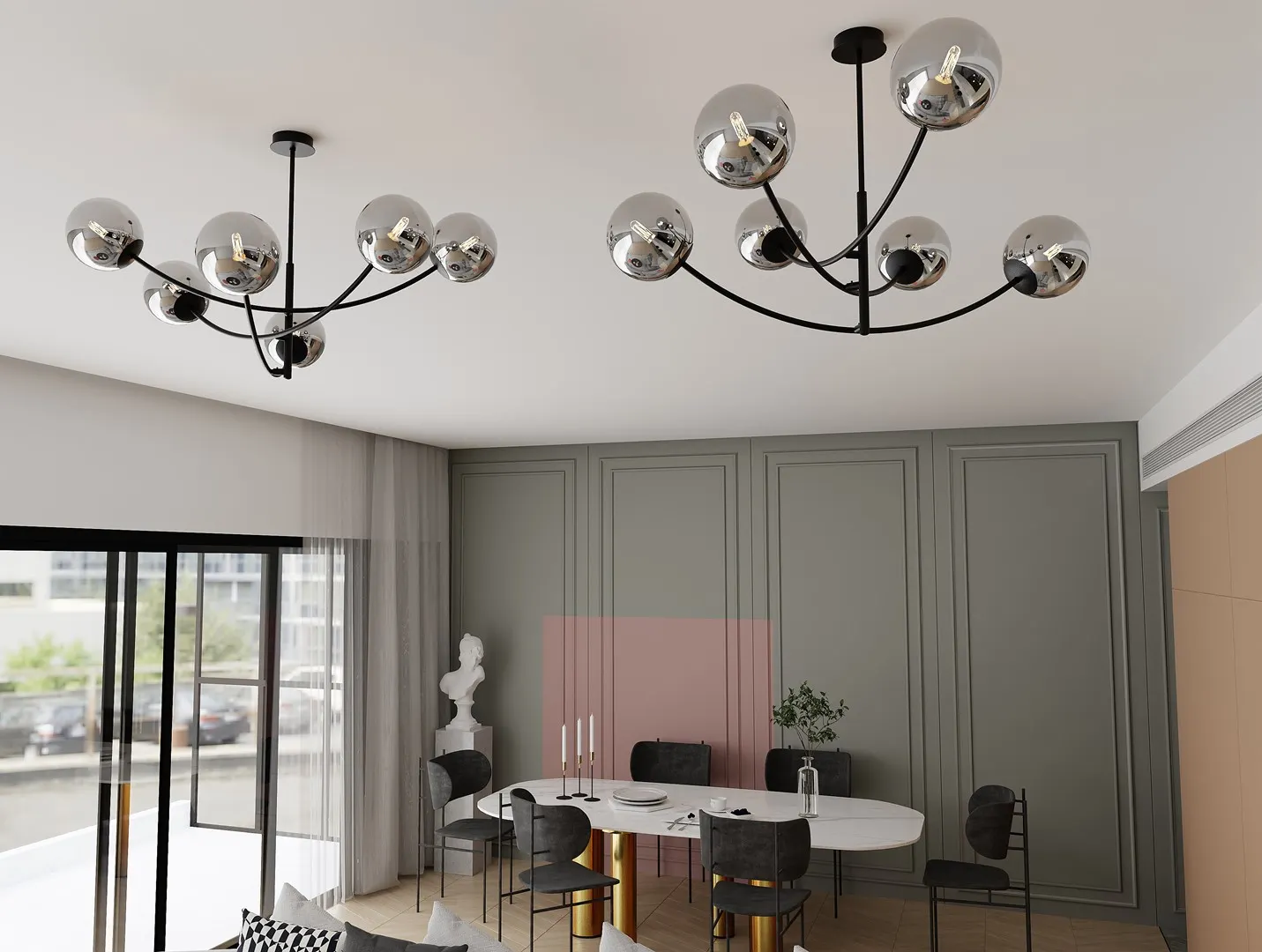 Lampa sufitowa HUNTER 6 czarny grafitowy — zdjęcie 4