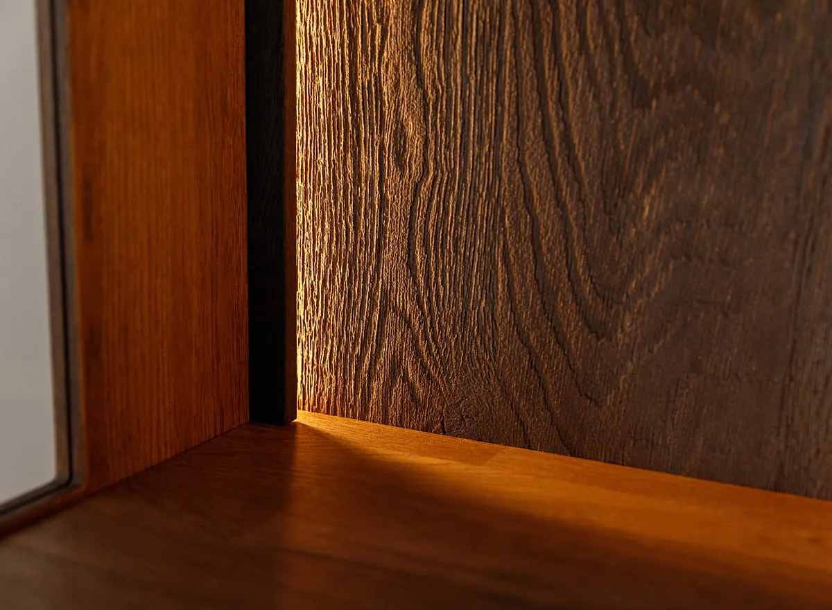 Witryna dębowa COLLODI oświetleniem - tabacco - ZICOL02T