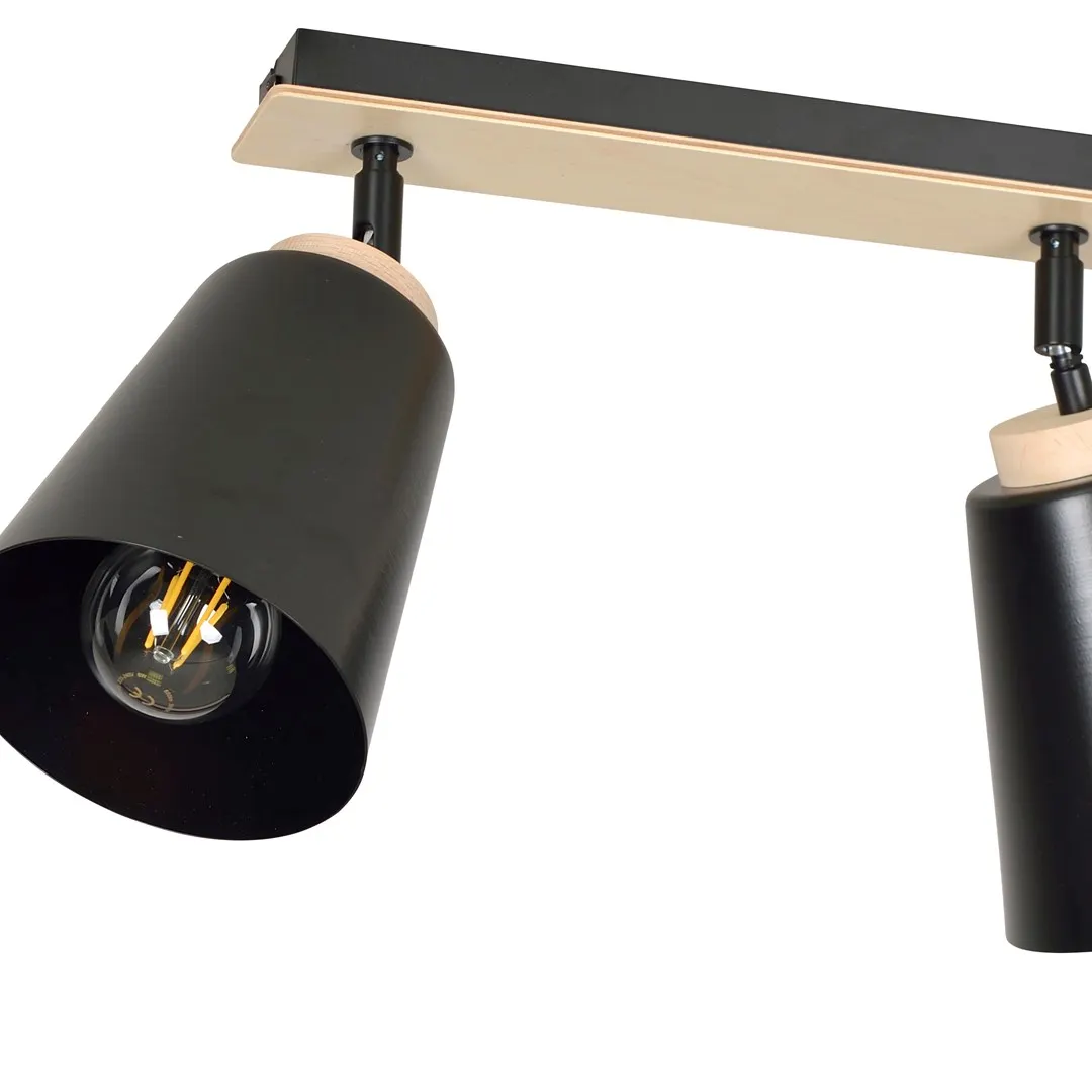 Lampa sufitowa ATLAS 2 czarny naturalny — zdjęcie 2