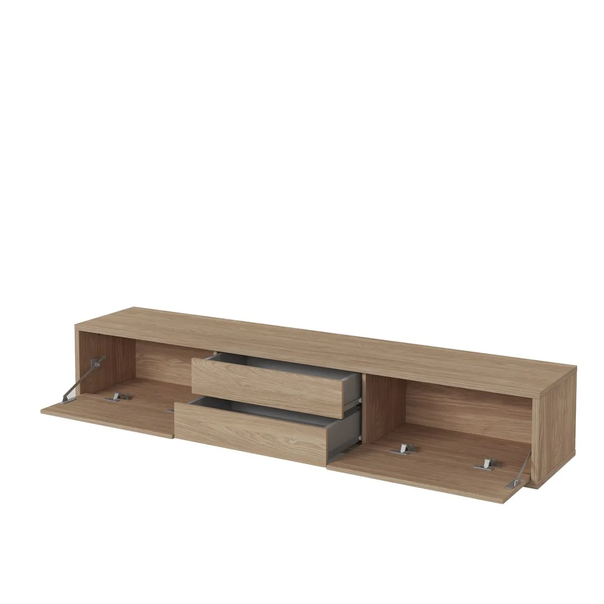 Szafka RTV FRIDA z opcją podwieszenia 2-drzwiowa z 2 szufladami dąb olejowany 180x37x32cm - 24DOMT39
