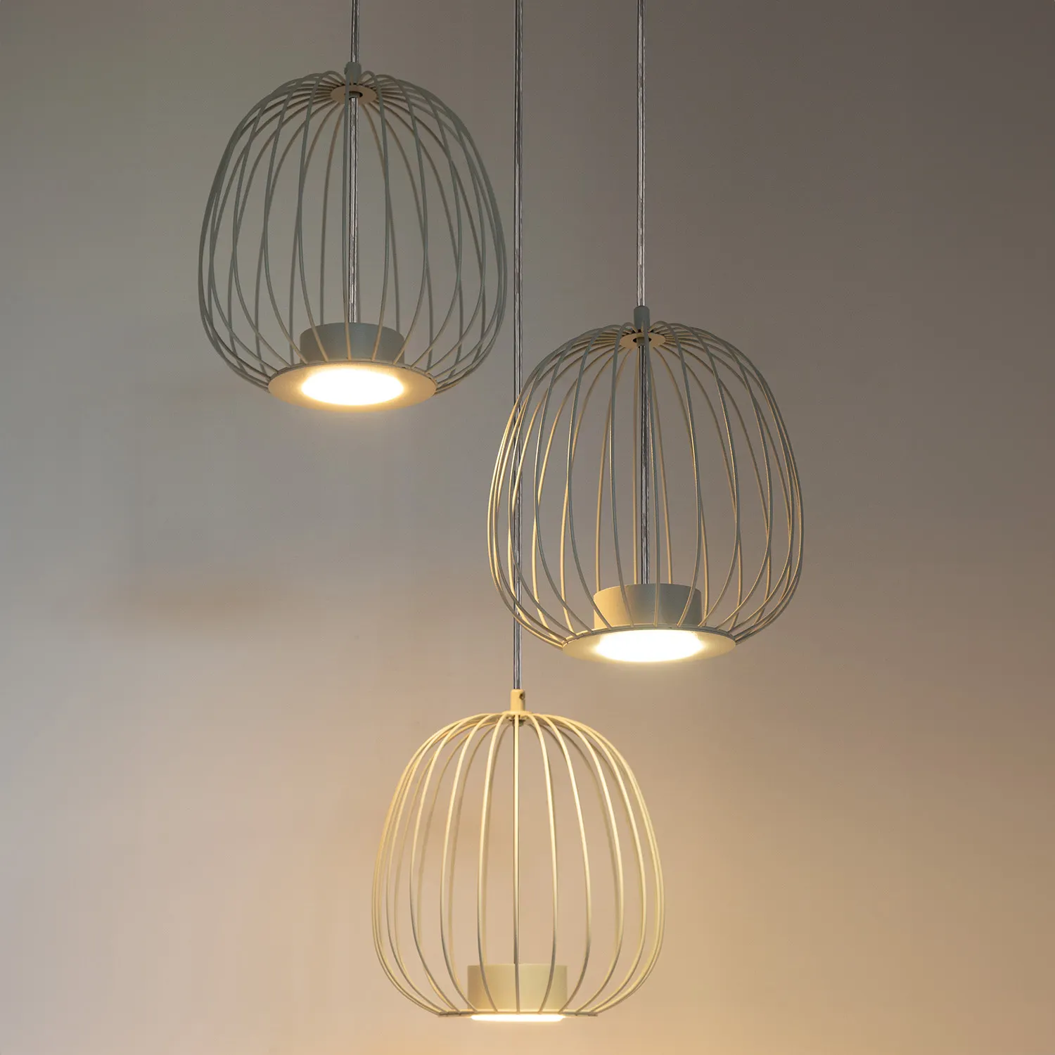 Lampa wisząca BELL PLUS 3 szaro-beżowa - SI_41103