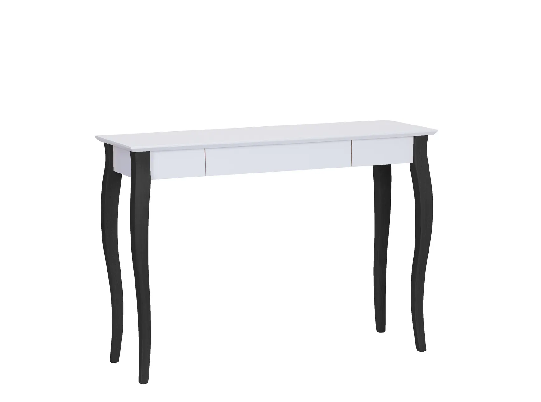 Biurko z szufladą LILLO 105x40 biały blat/czarne drewniane nogi