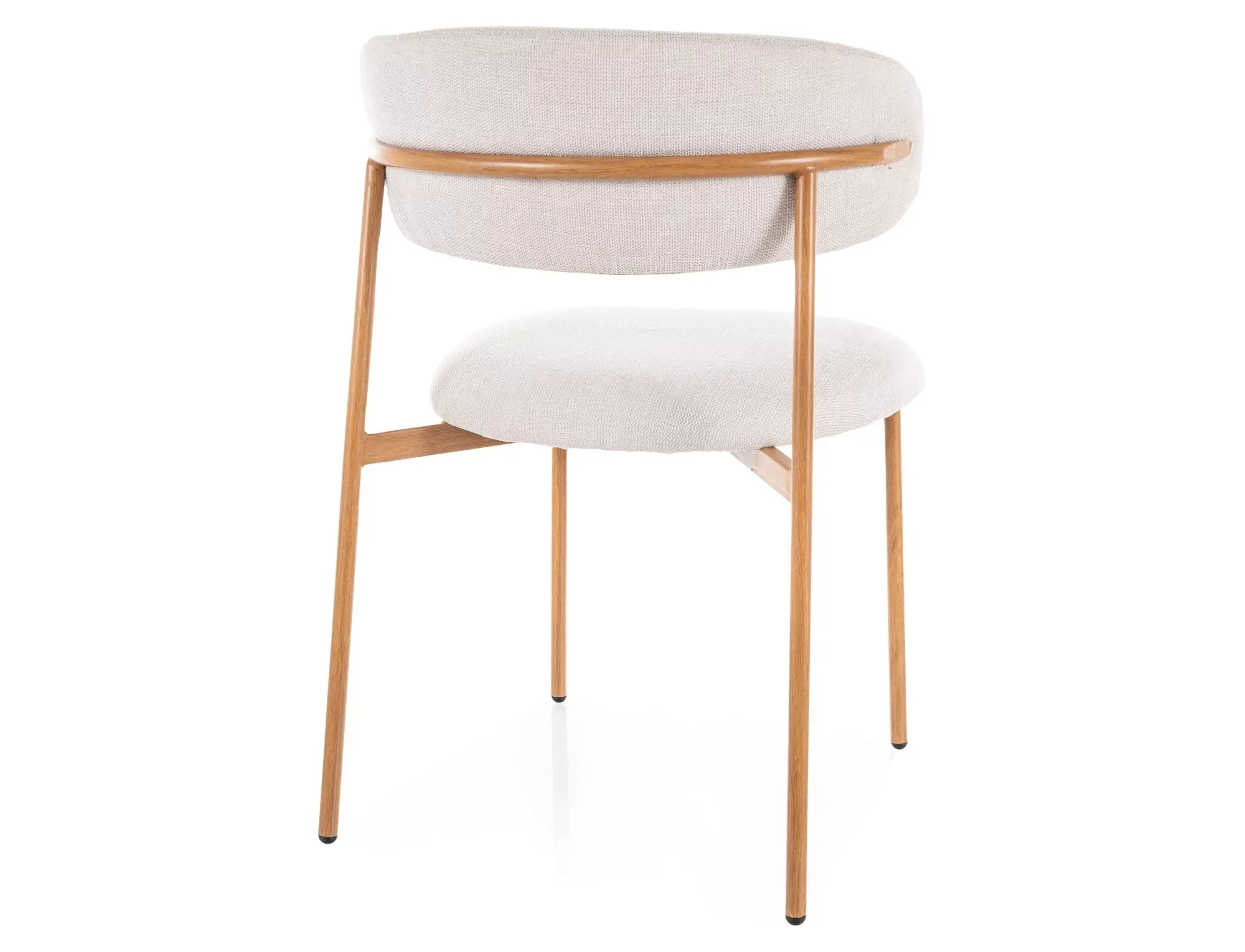 Krzesło jadalniane ELTON D BREGO jasnobeżowe/dąb - ELTONDBRDBE