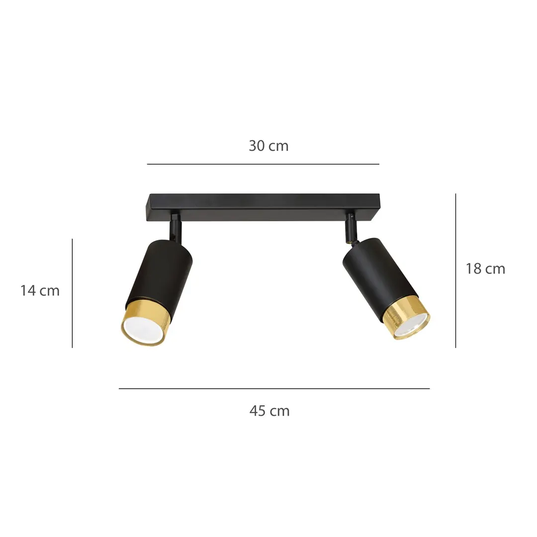 Lampa sufitowa HIRO 2 czarny złoty — zdjęcie 8