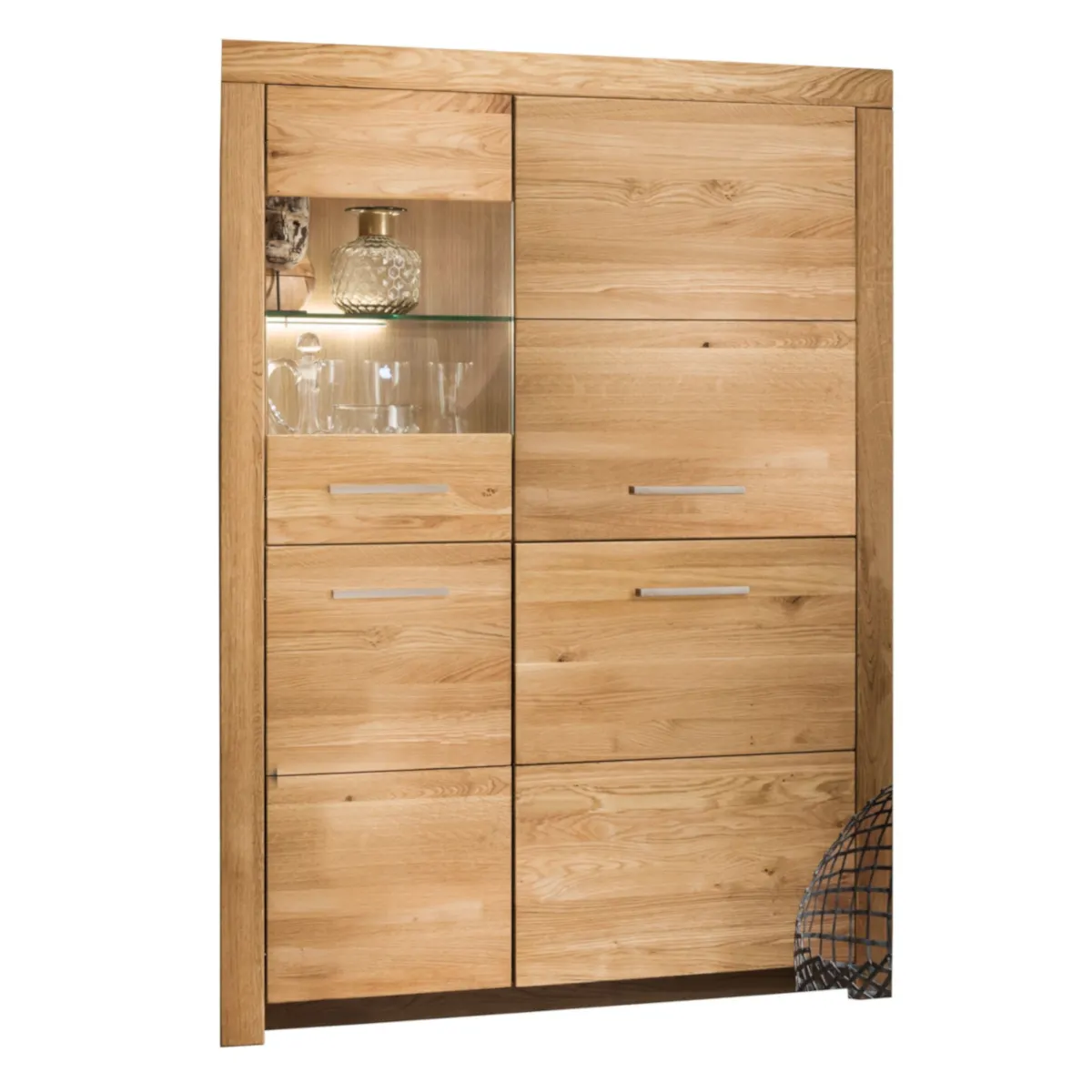 Kredens dębowy z przeszkleniem DOVE 102x141 II-Lewy - GK_1031690421